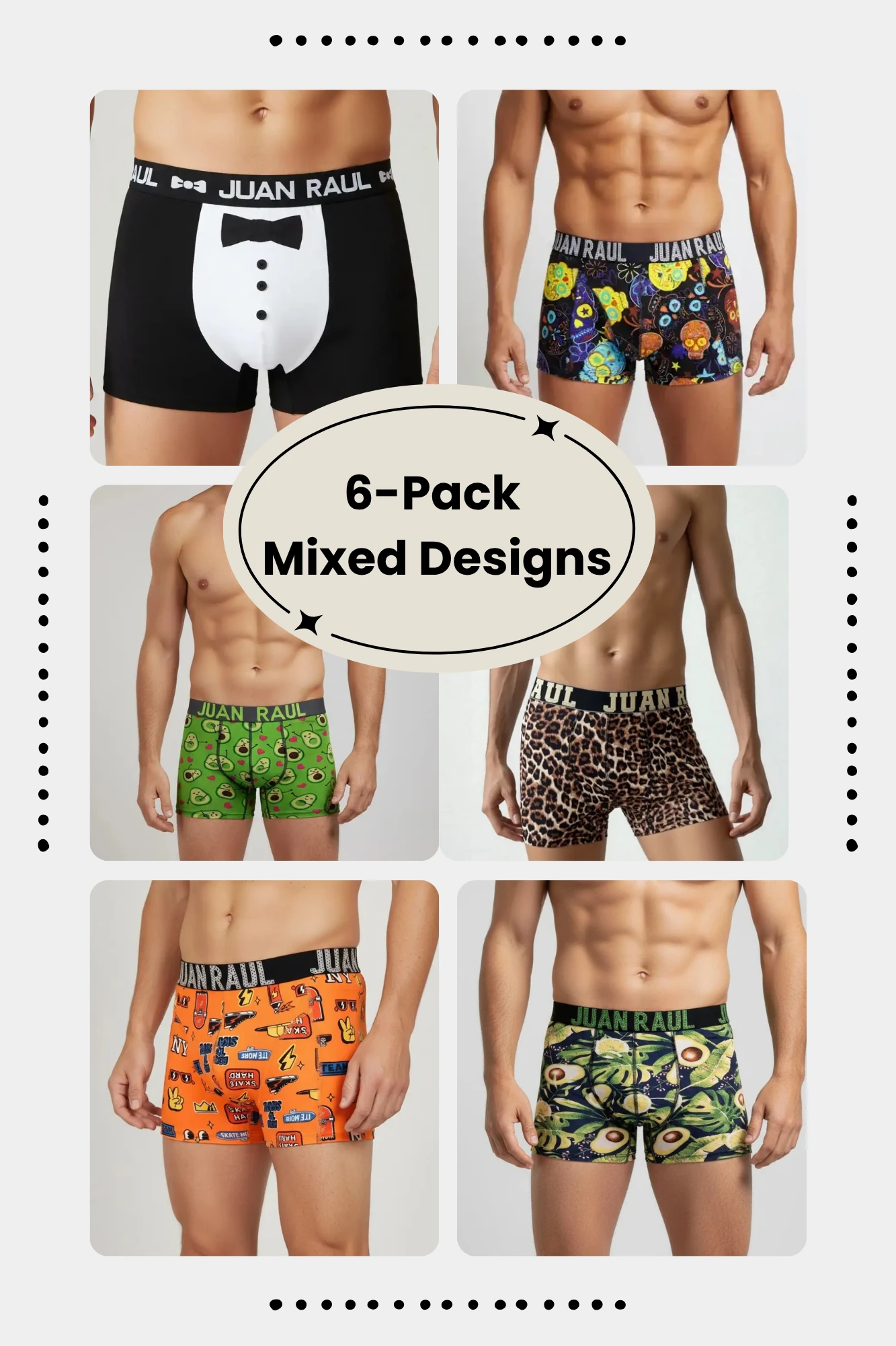 Desenli Boxer 6'lı Avantajlı Karışık Paket 