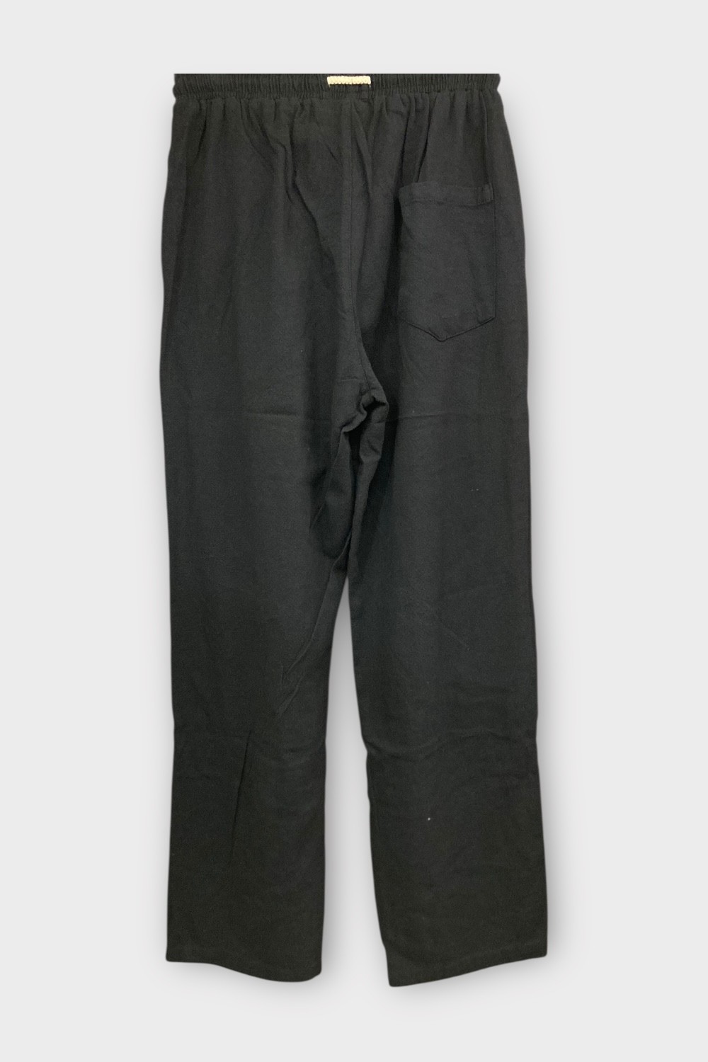 Keten Rahat Kesim Baggy Pantolon – Siyah - OTS2617