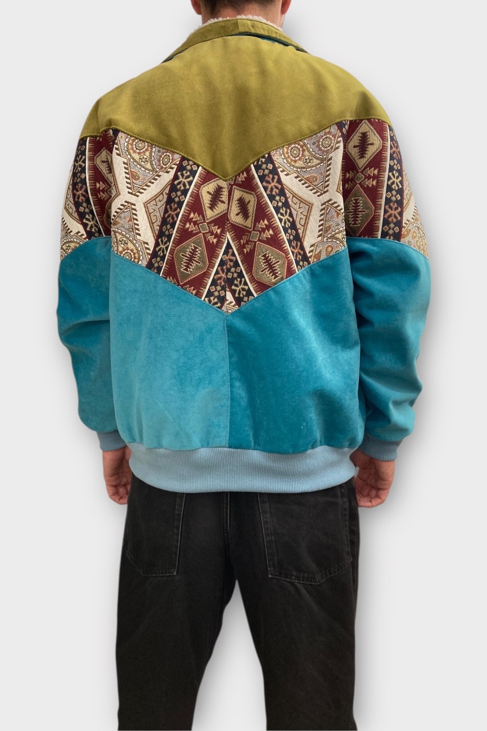 (7422) Medium Beden Vintage Desenli Özel Ceket