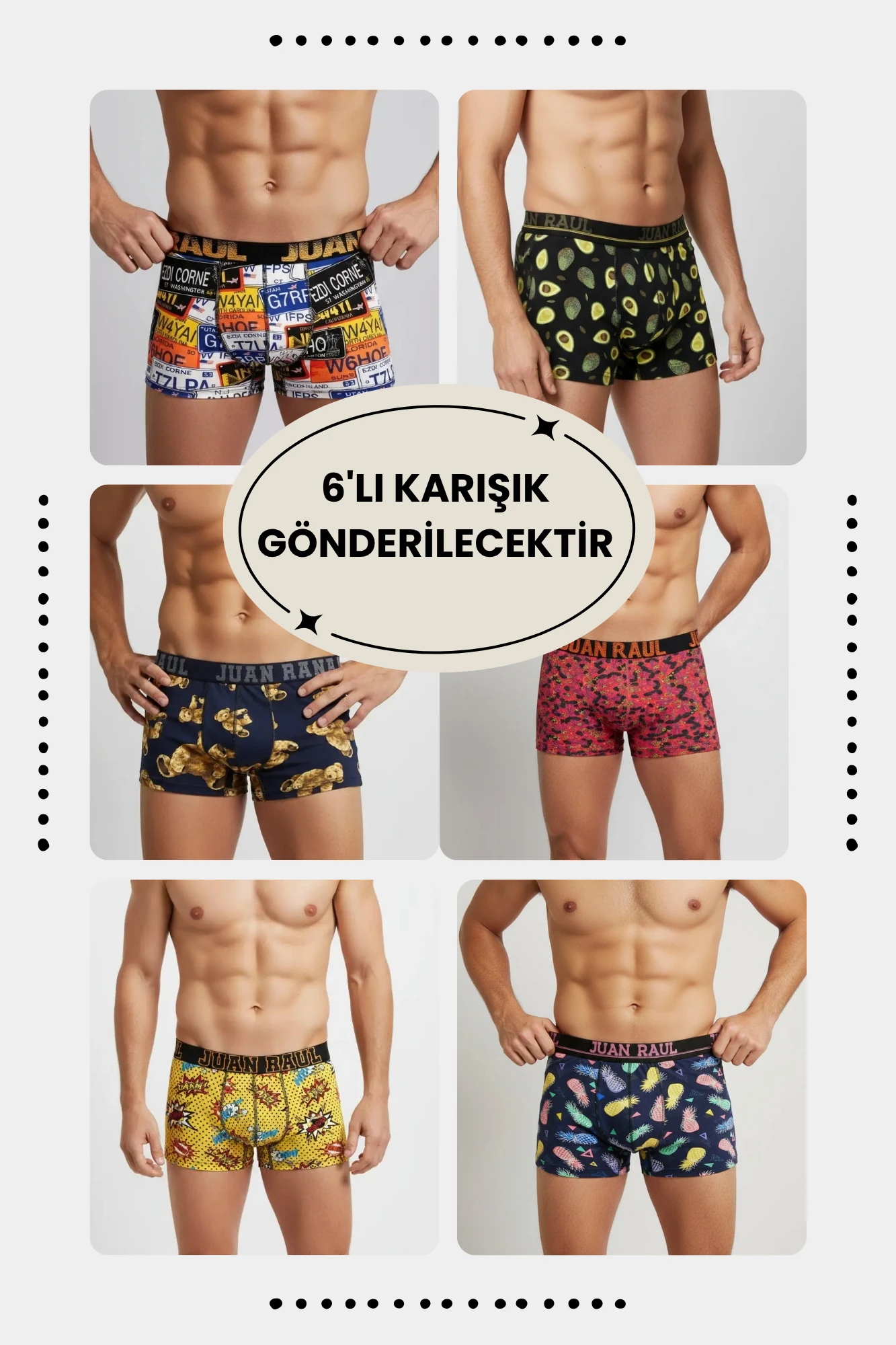 Desenli Boxer 6'lı Avantajlı Karışık Paket 