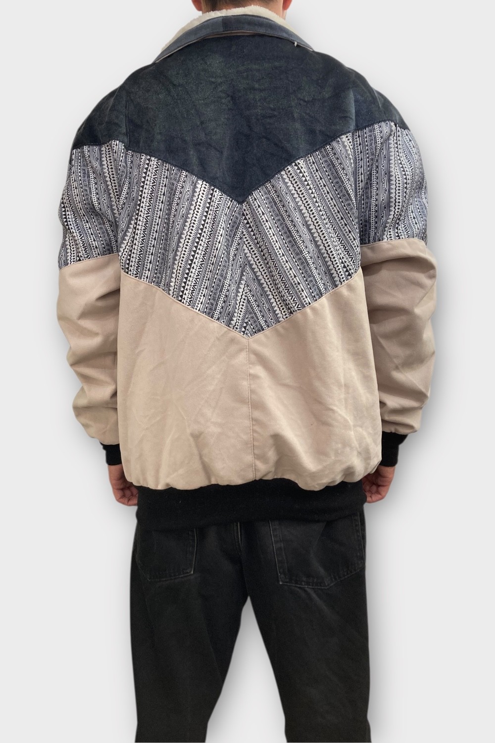 (7437) 2XLarge Beden Vintage Desenli Özel Ceket