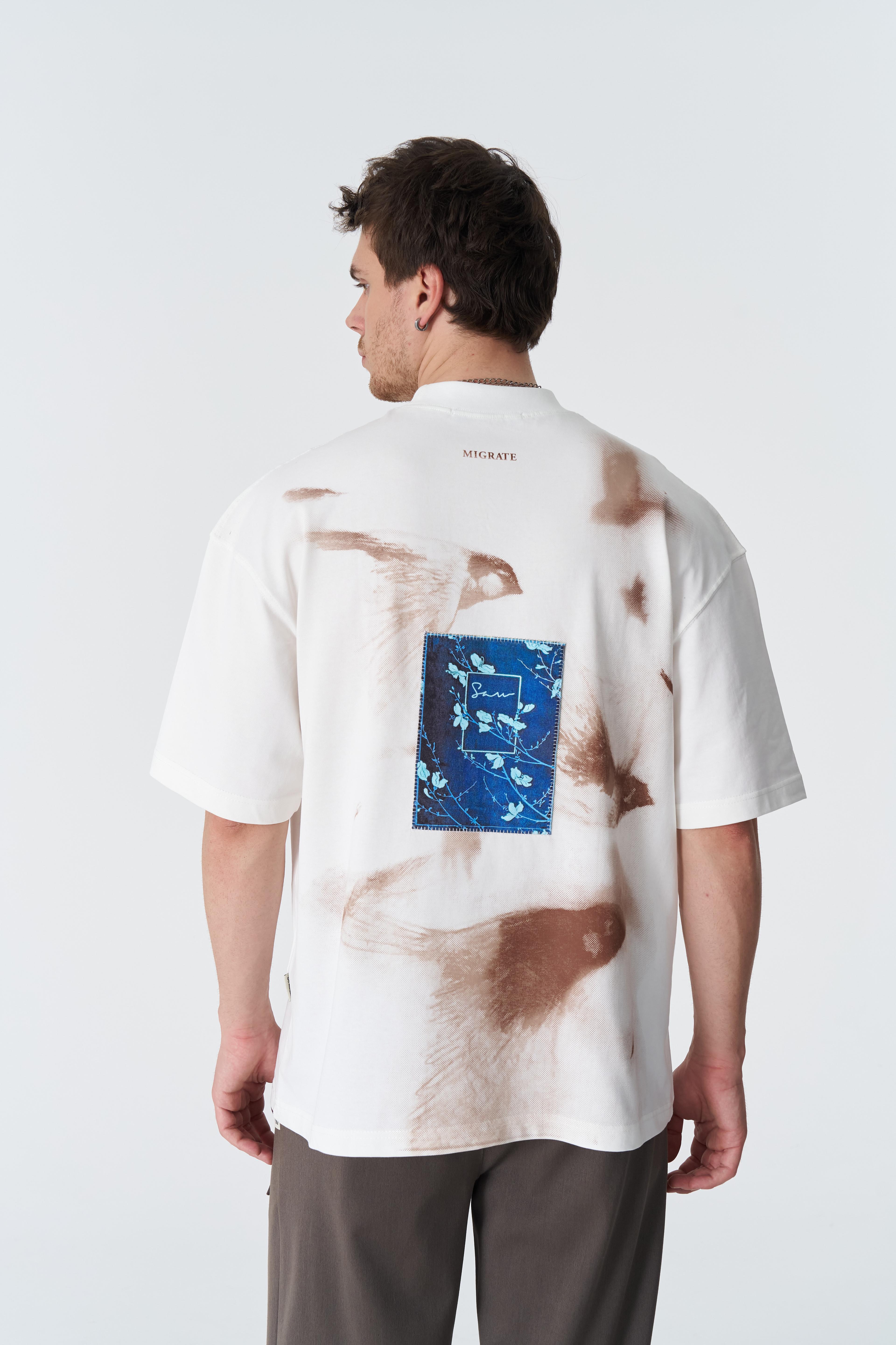 MIGRATE Oversize Tişört – %100 Pamuk - Beyaz