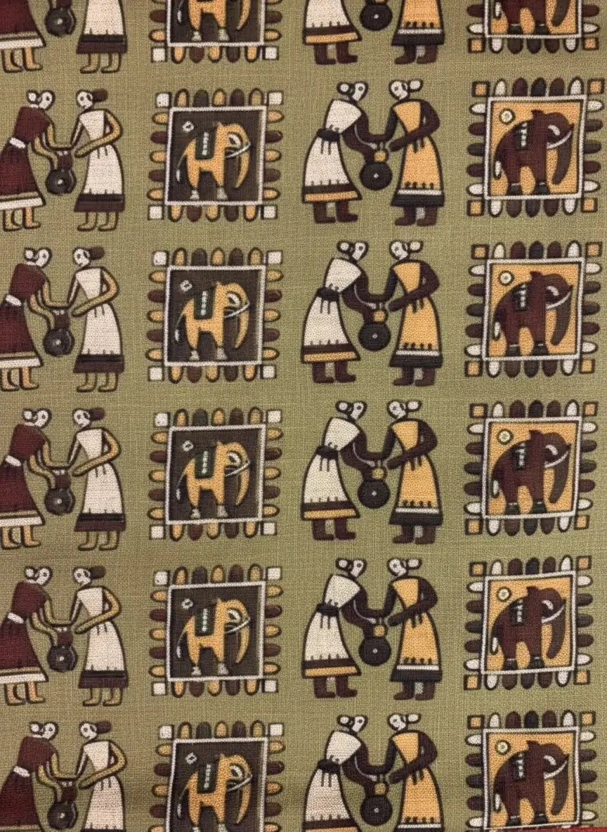 Yeşil Fil ve Etnik Desenli Buff – 25x47 cm - BF200