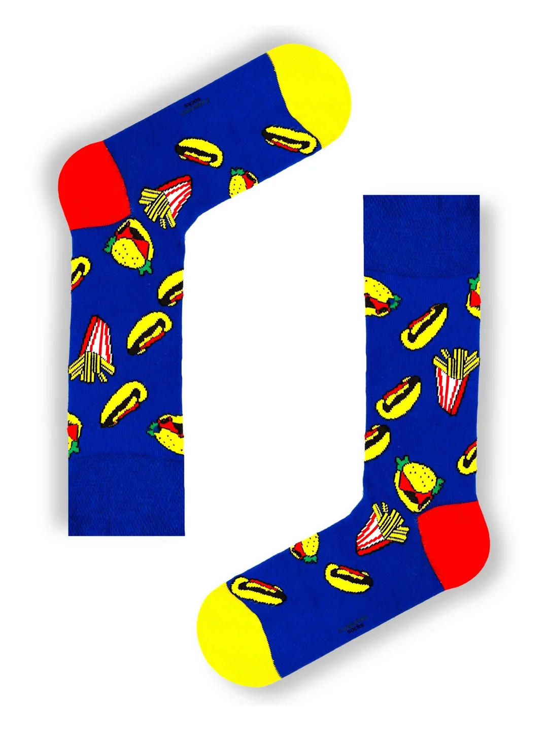 Mavi Fast Food Desenli Renkli Çorap (36-44 Numaraya Uygun)