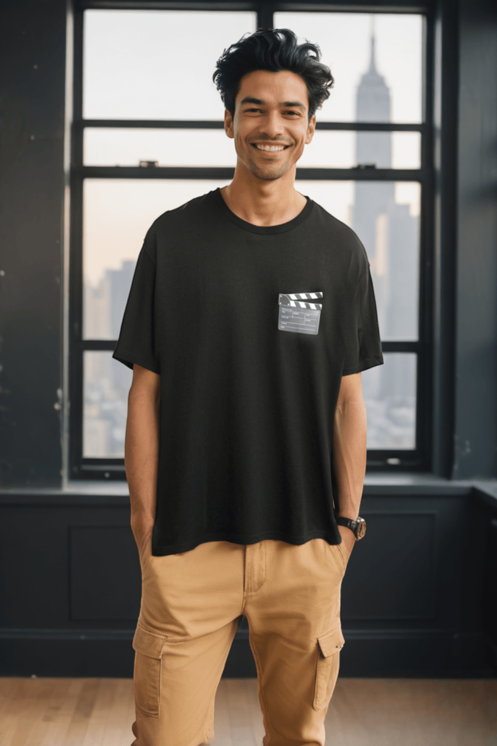 Clack Oversize Tişört - Siyah