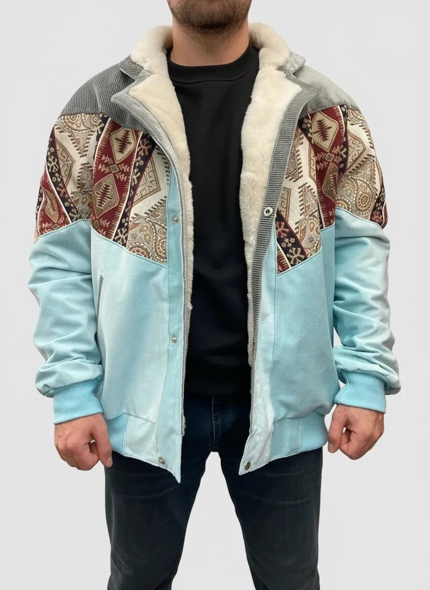 (7670) 2XLarge / 3XLarge Uyumlu Aztek Tarzı Oversize Unisex Ceket