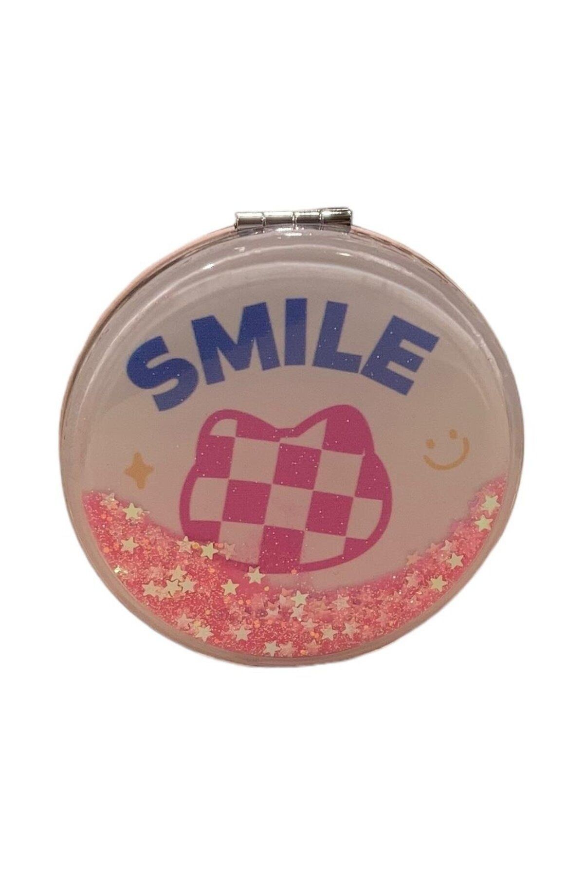 SMILE! Pembe Kare Desenli Sulu Ayna - 7 cm - AYN79