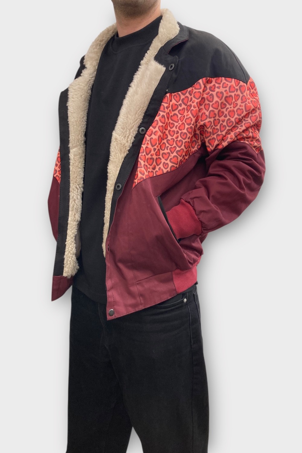 (7352) Large Beden Vintage Desenli Özel Ceket