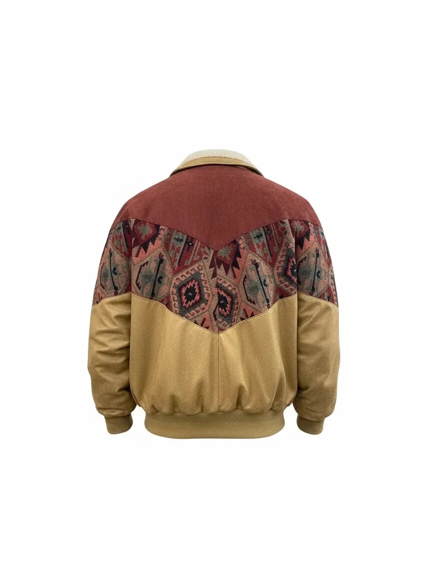 (7636) Small / Medium Beden Uyumlu Oversize Vintage Desen Ceket