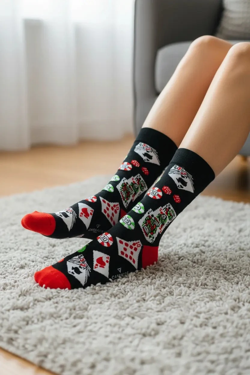 Poker Desenli Çorap (36-44 Numaraya Uygun)