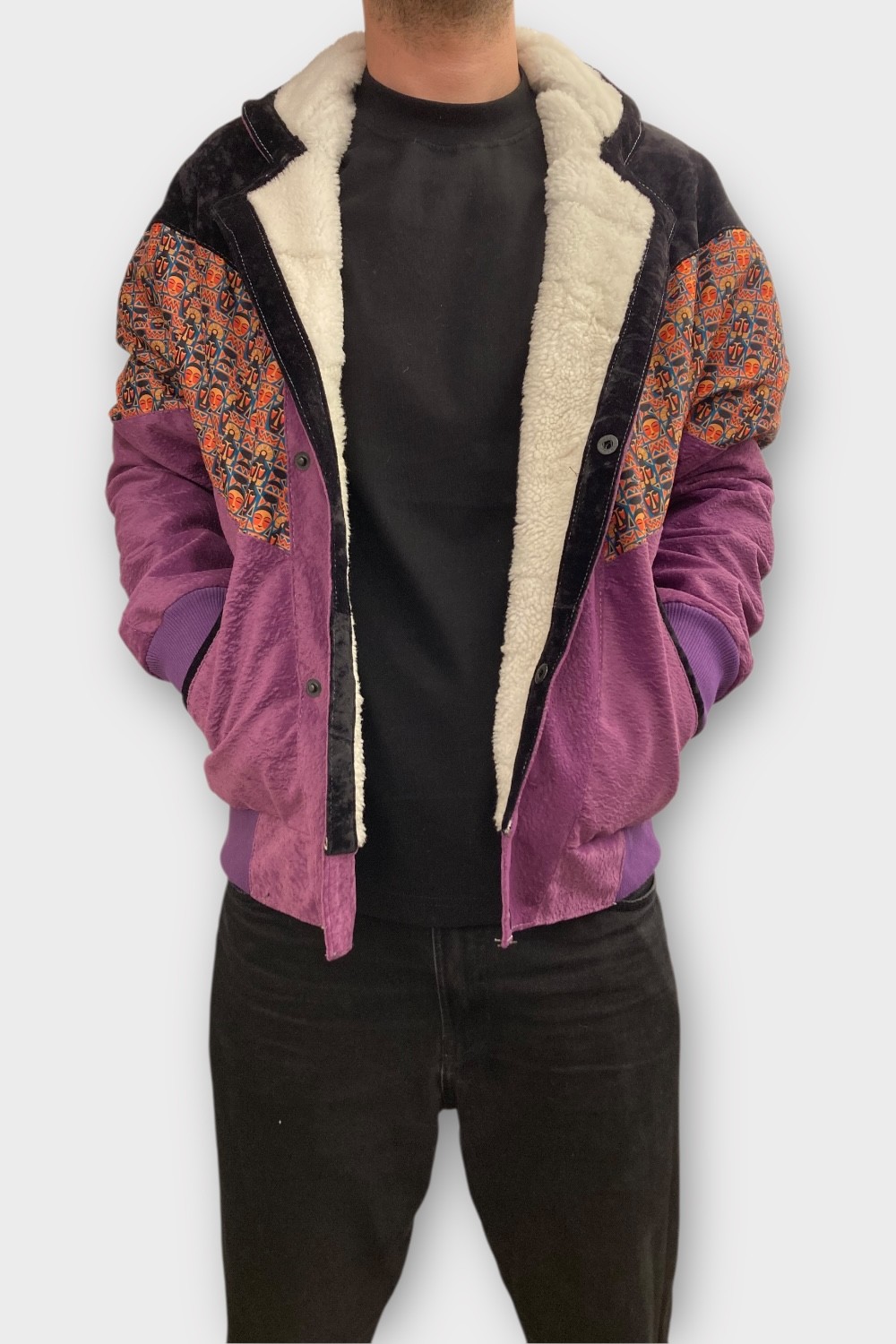 (7457) Medium Beden Vintage Desenli Özel Ceket