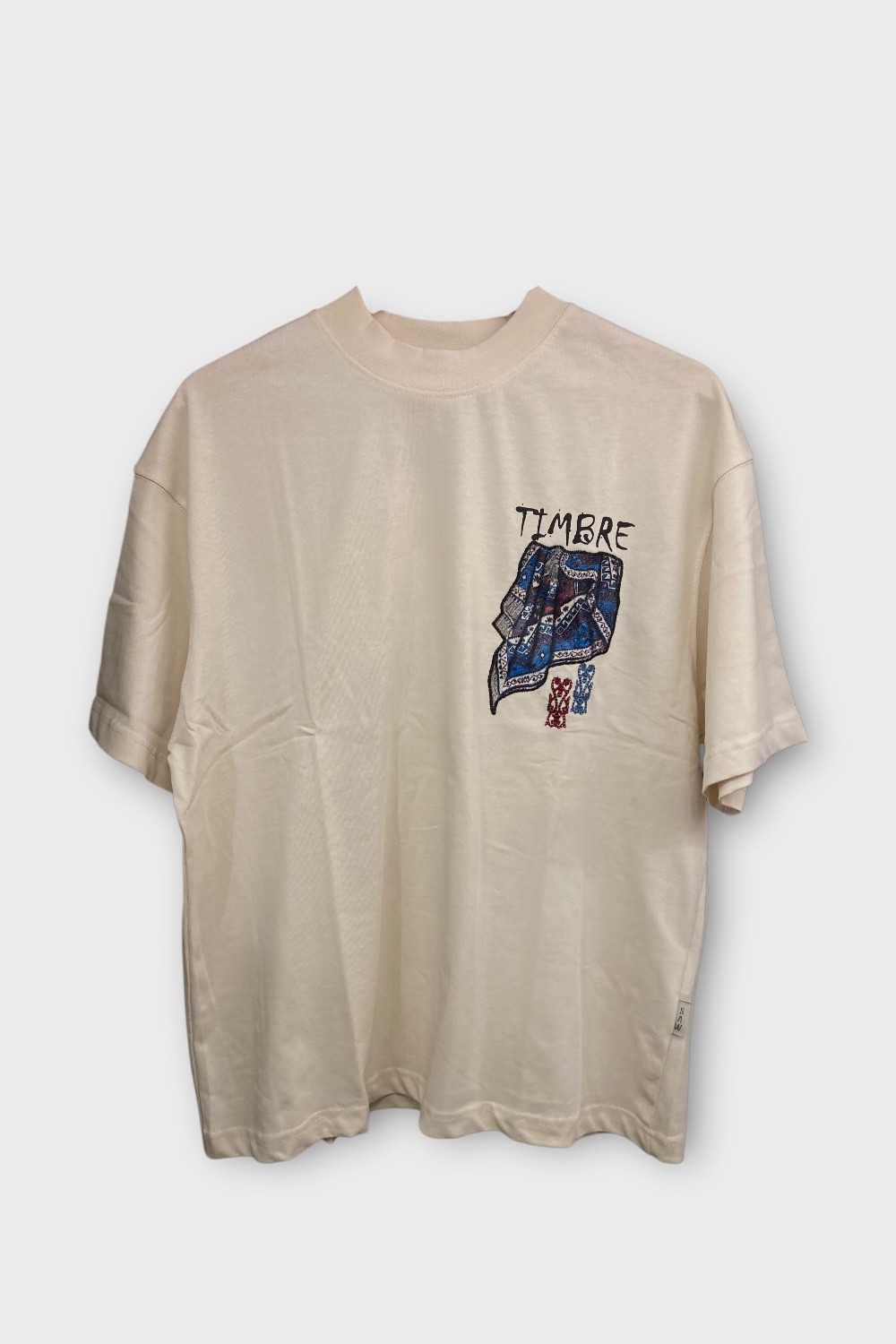 Timbre Oversize %100 Pamuk T-Shirt - Taş