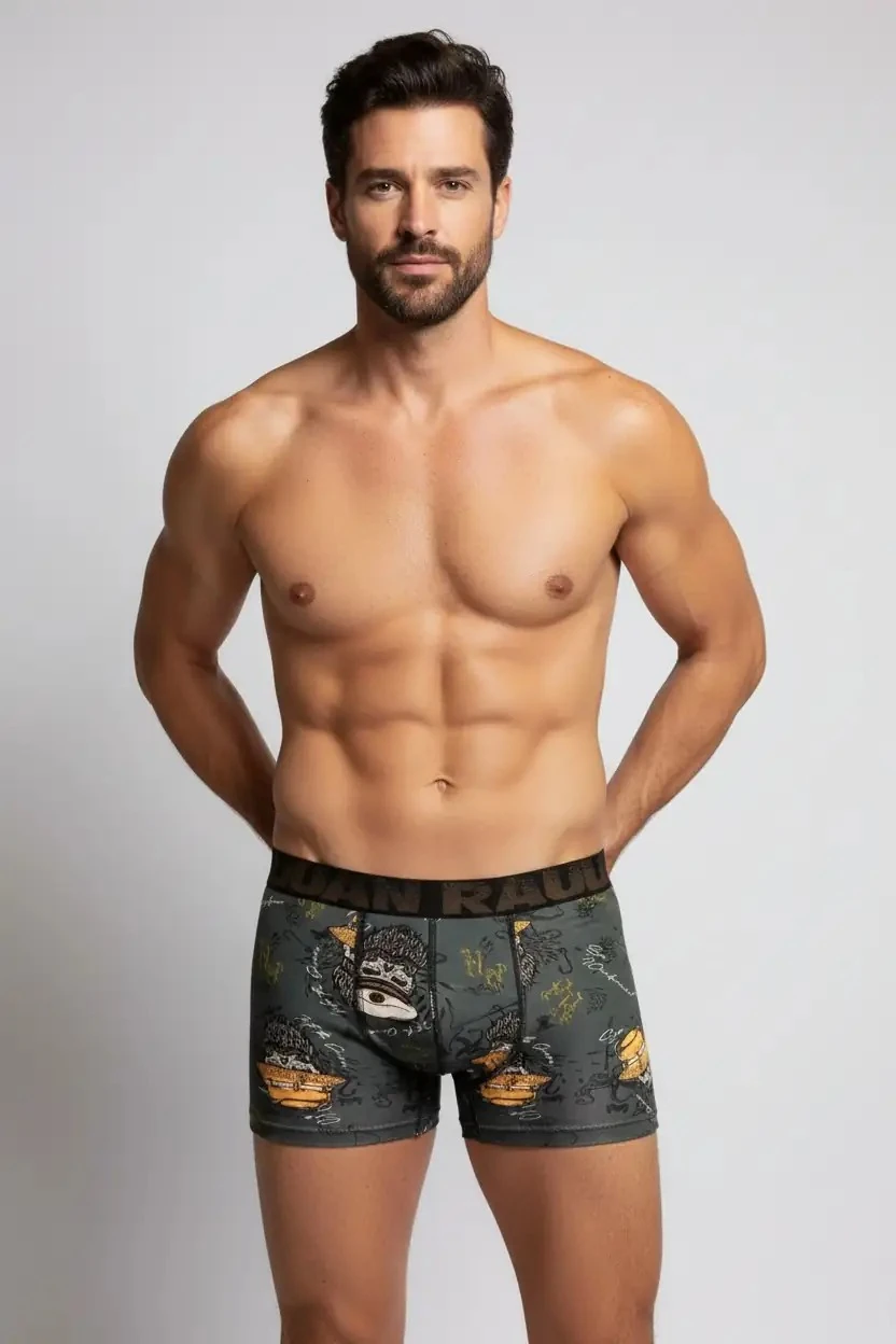 Denizci Kafatası Desenli Pamuklu Erkek Boxer