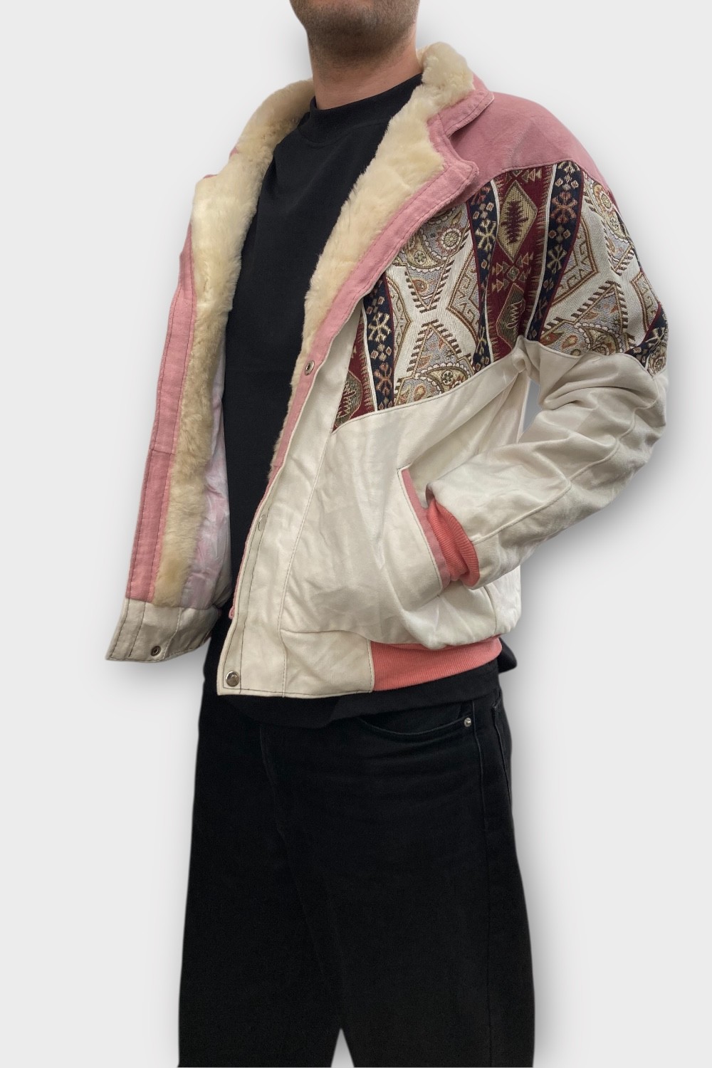 (7357) Medium Beden Vintage Desenli Özel Ceket