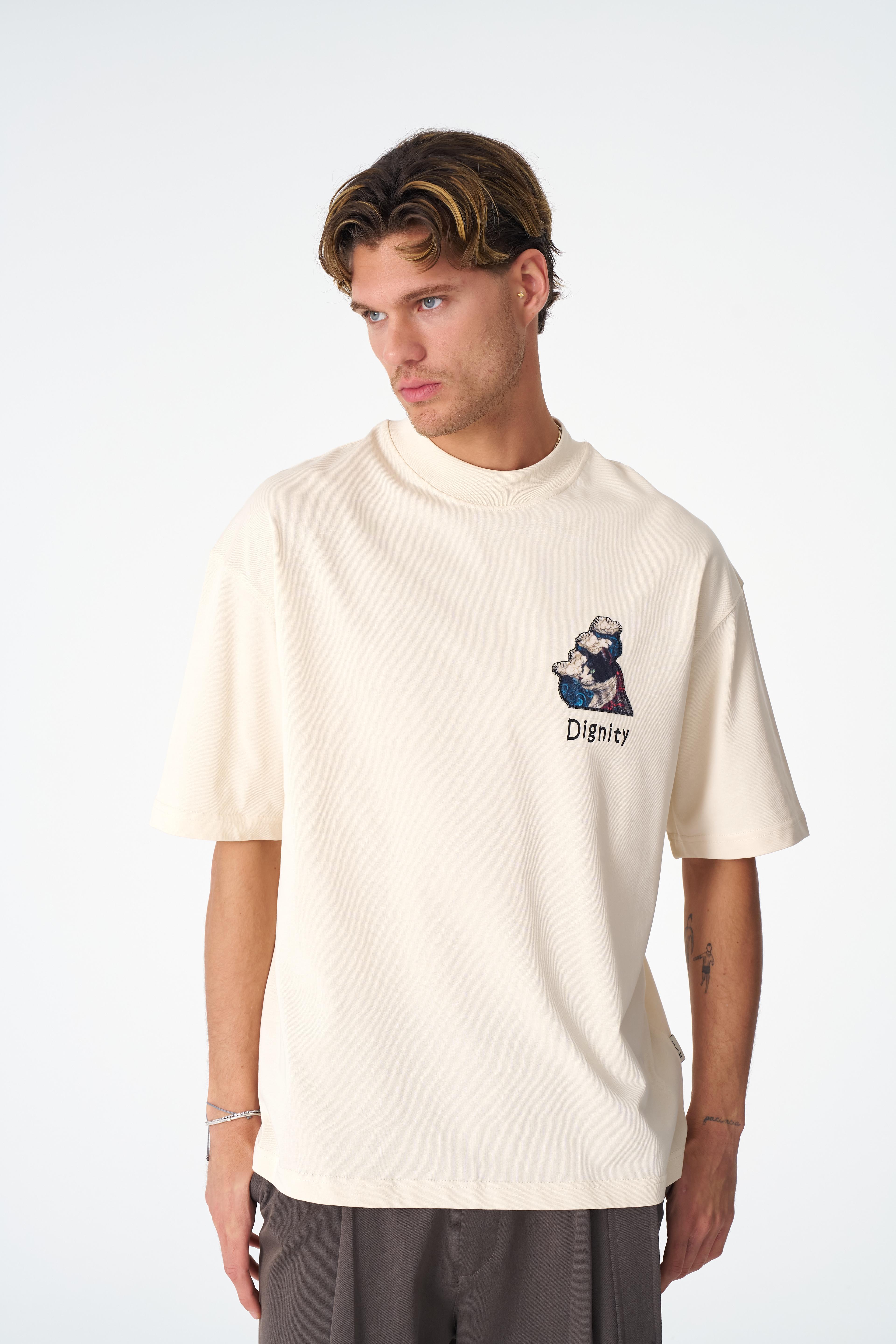 Dignity Oversize Tişört – %100 Pamuk - Taş