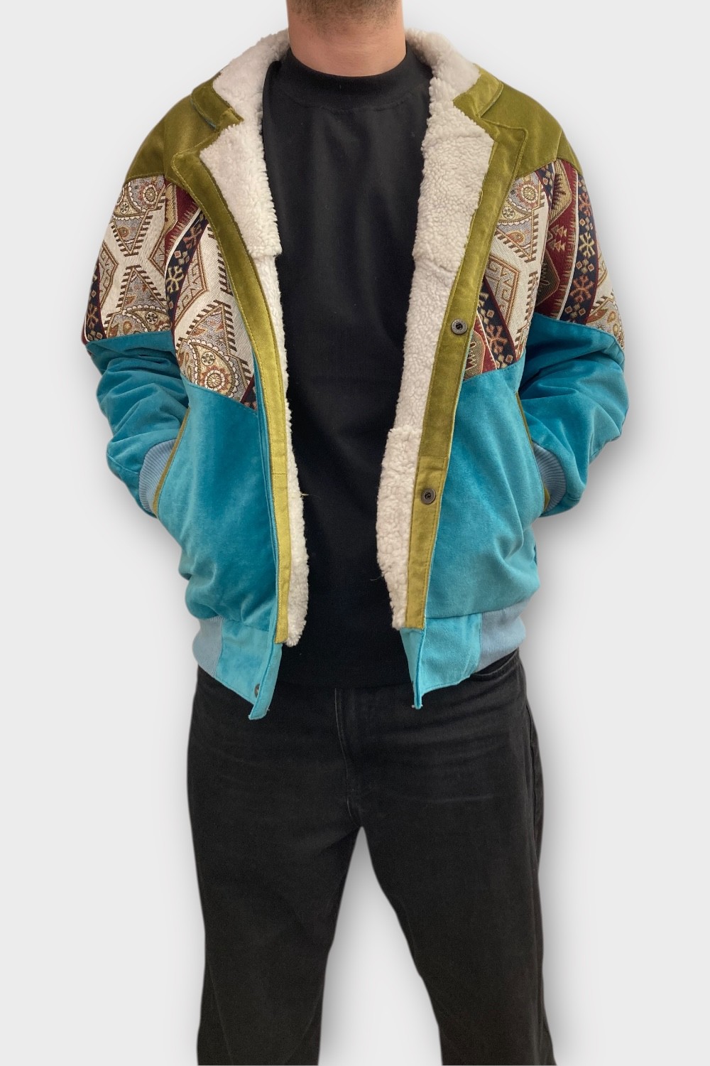 (7422) Medium Beden Vintage Desenli Özel Ceket