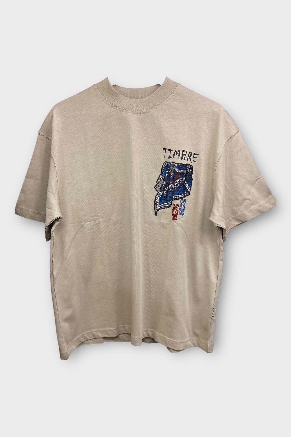 Timbre Oversize %100 Pamuk T-Shirt - Vizon