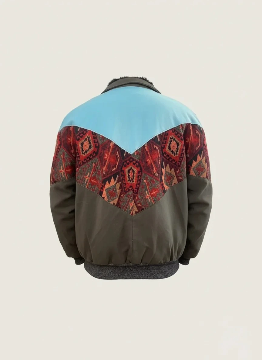 (7634) Small / Medium Beden Uyumlu Oversize Vintage Desen Ceket