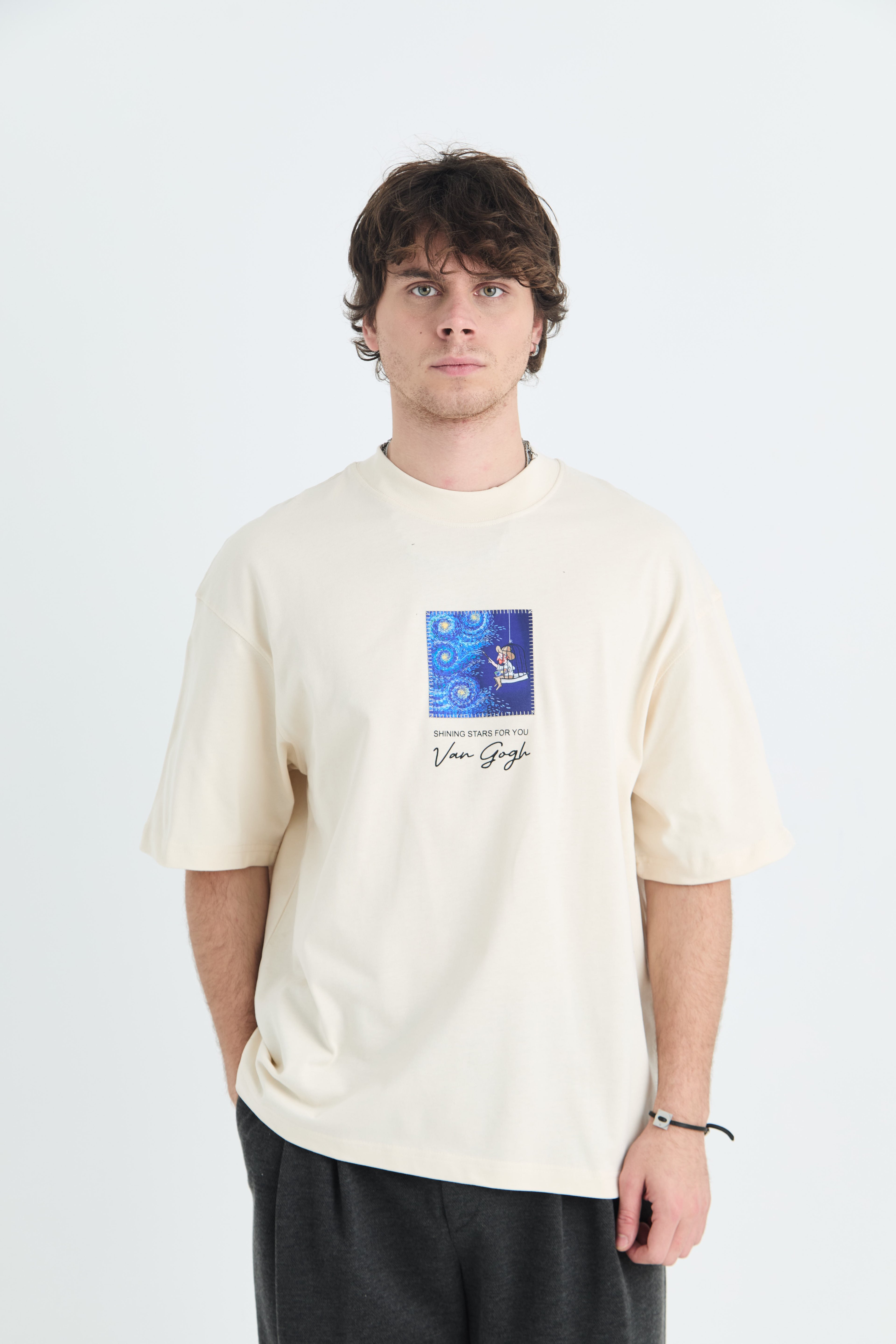 UNISEX OVERSIZE SHINING STARS FOR YOU T-SHIRT - TAŞ