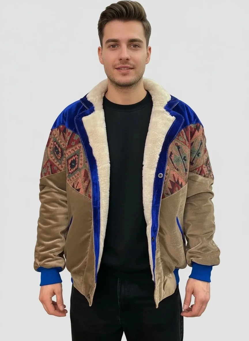 (7625) Large / XLarge Beden Uyumlu Vintage Desenli Özel Ceket