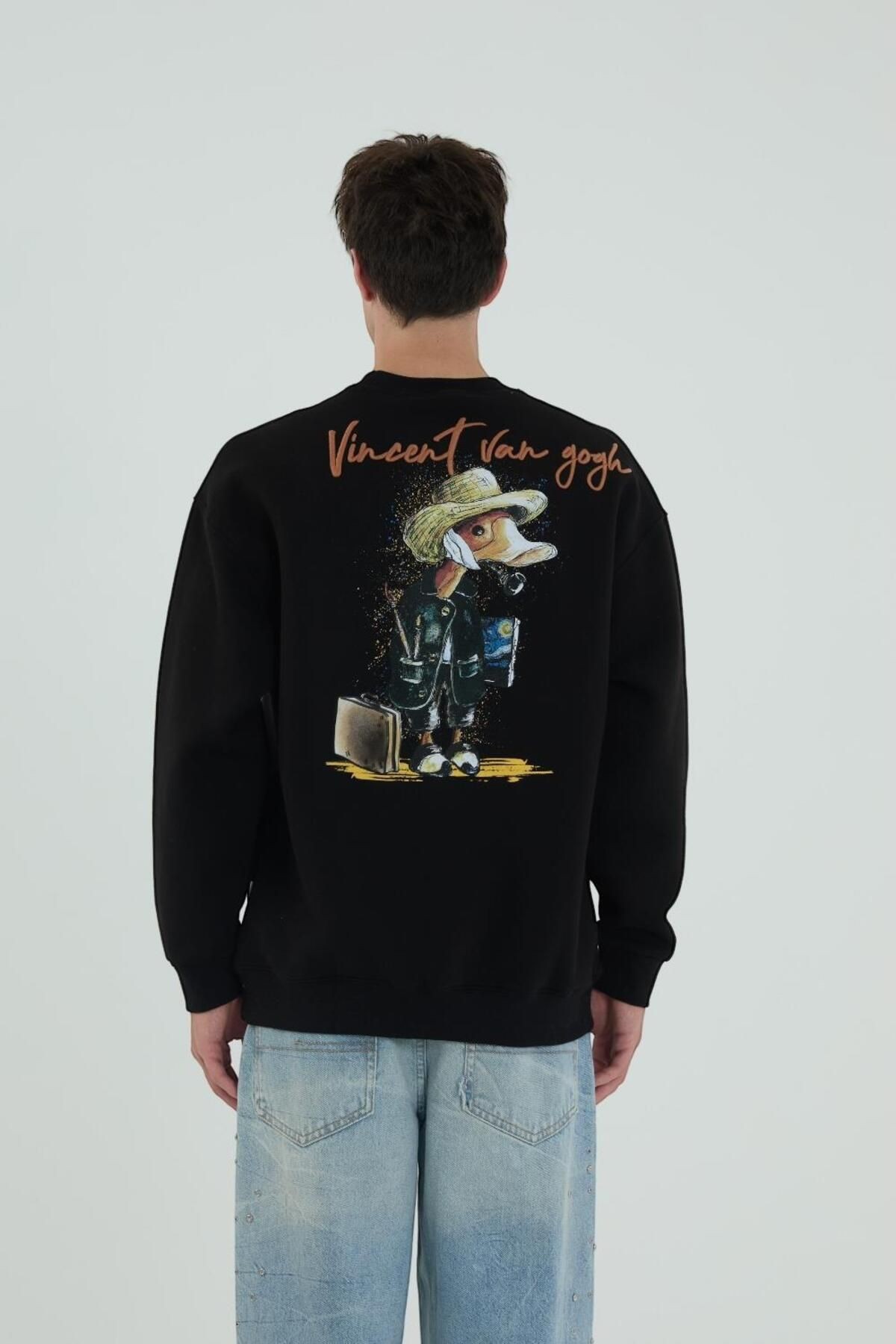 Vincent Oversize Siyah Sweatshirt - SW274