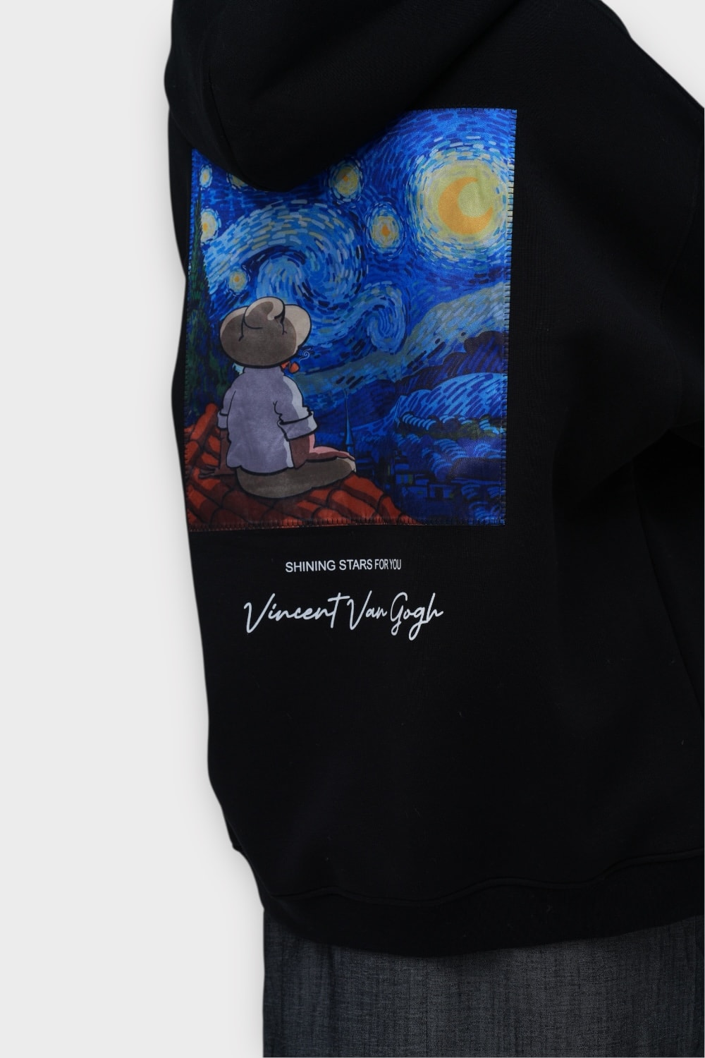 Shining Stars for You Oversize Hoodie  - %100 Pamuk - Siyah