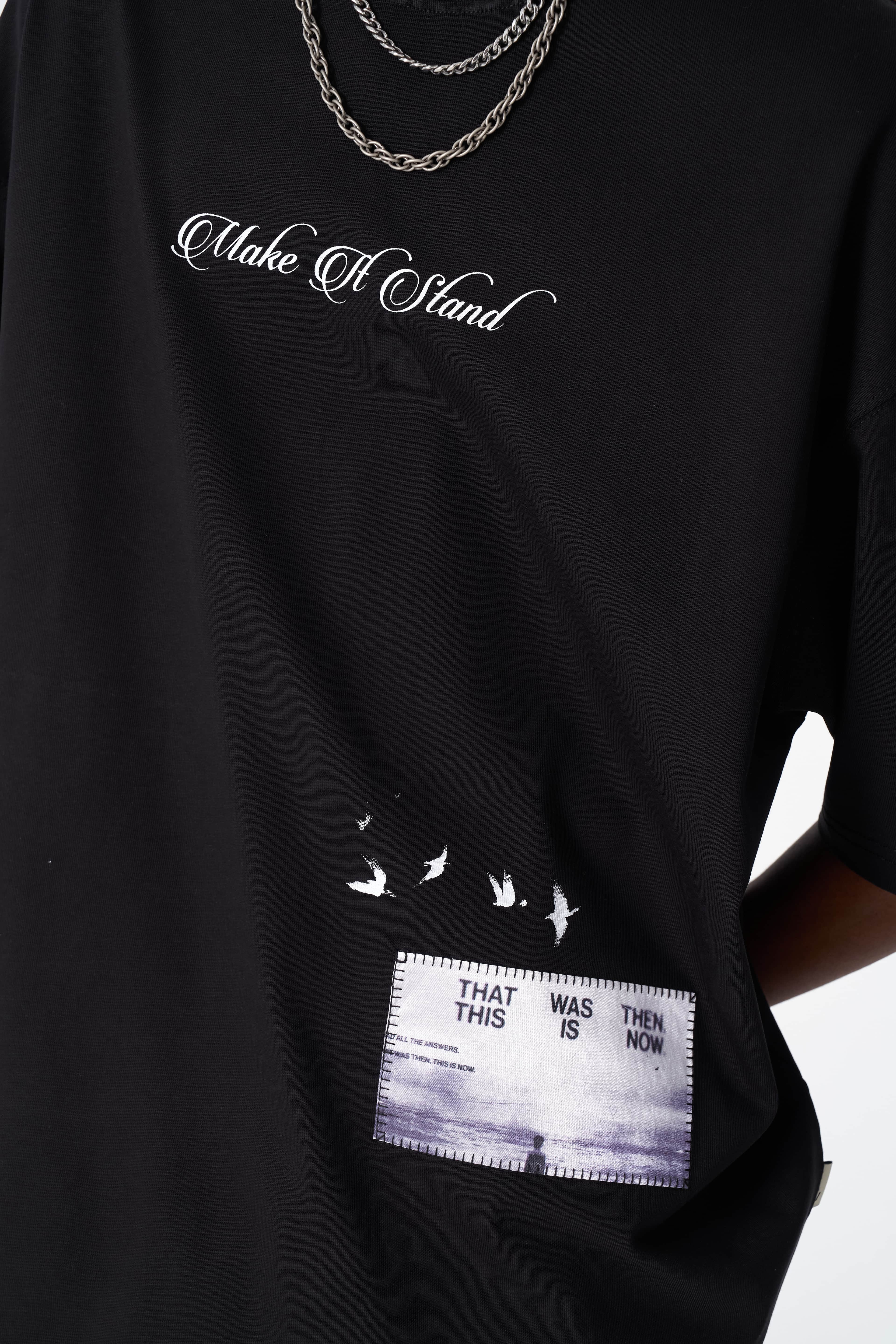 This Day is Yours Oversize %100 Pamuk T-Shirt - Siyah