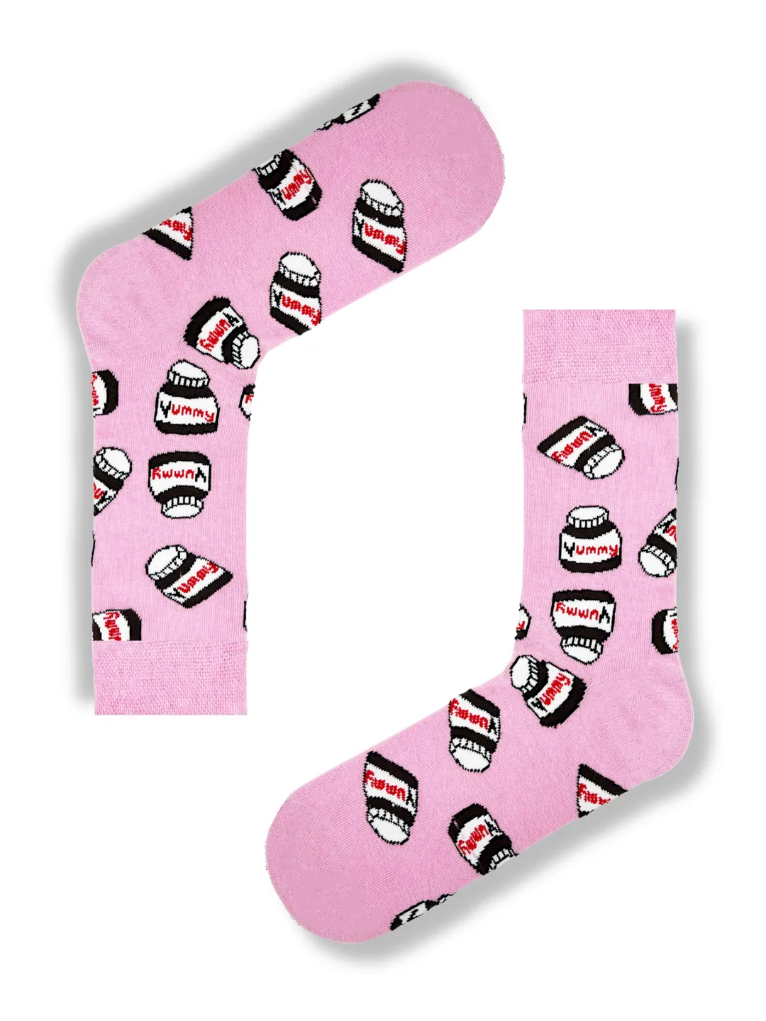 Pembe Çikolata Desenli Renkli Çorap (36-44 Numaraya Uygun)