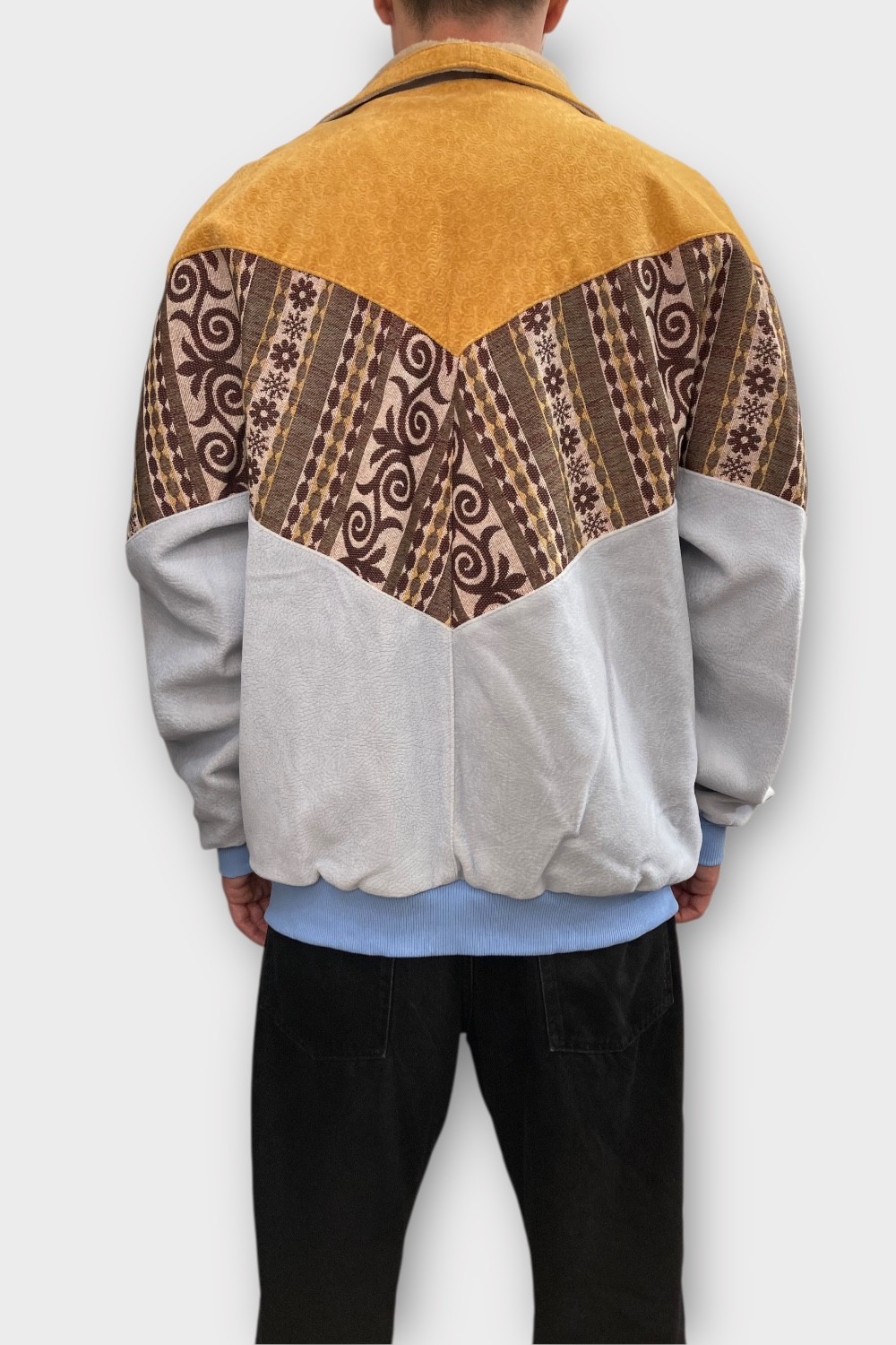 (7369) XLarge Beden Vintage Desenli Özel Ceket