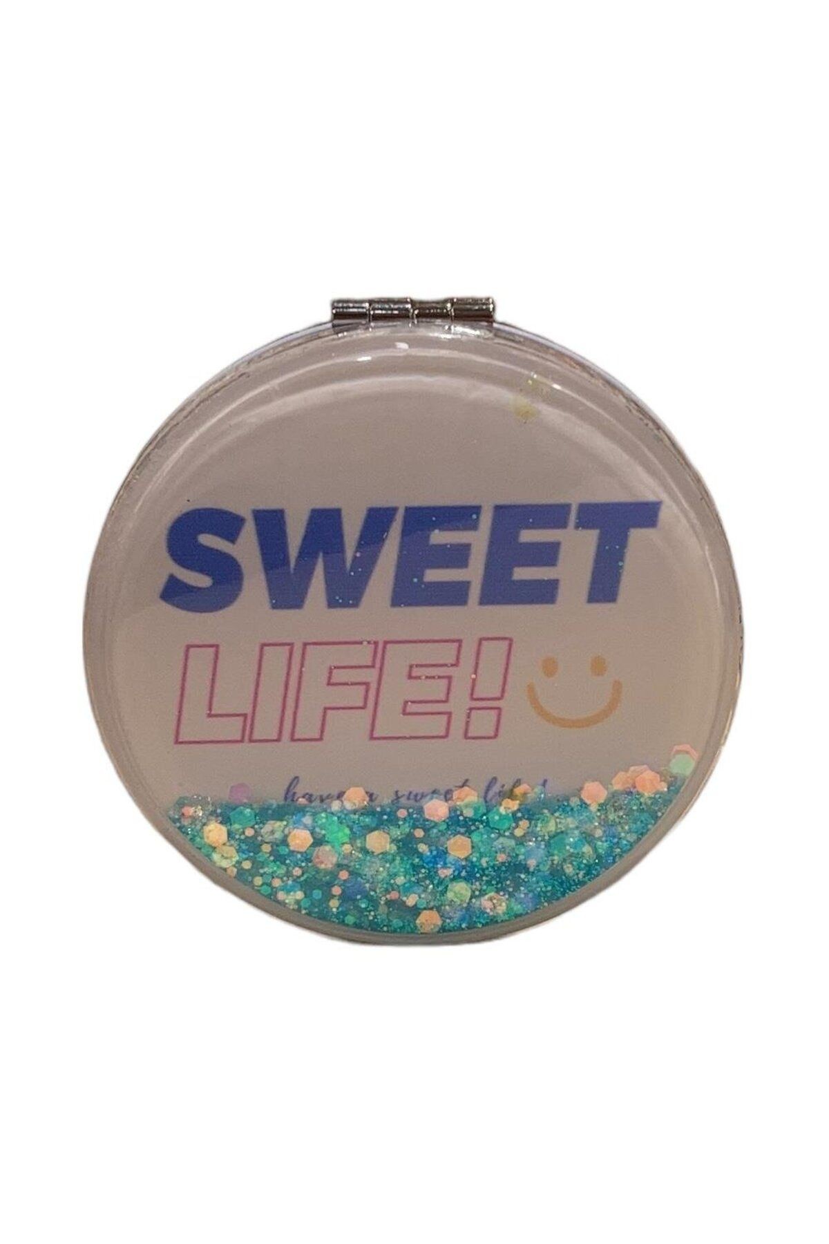 SWEET LIFE! Yazılı 7 cm Çapında Sulu Ayna