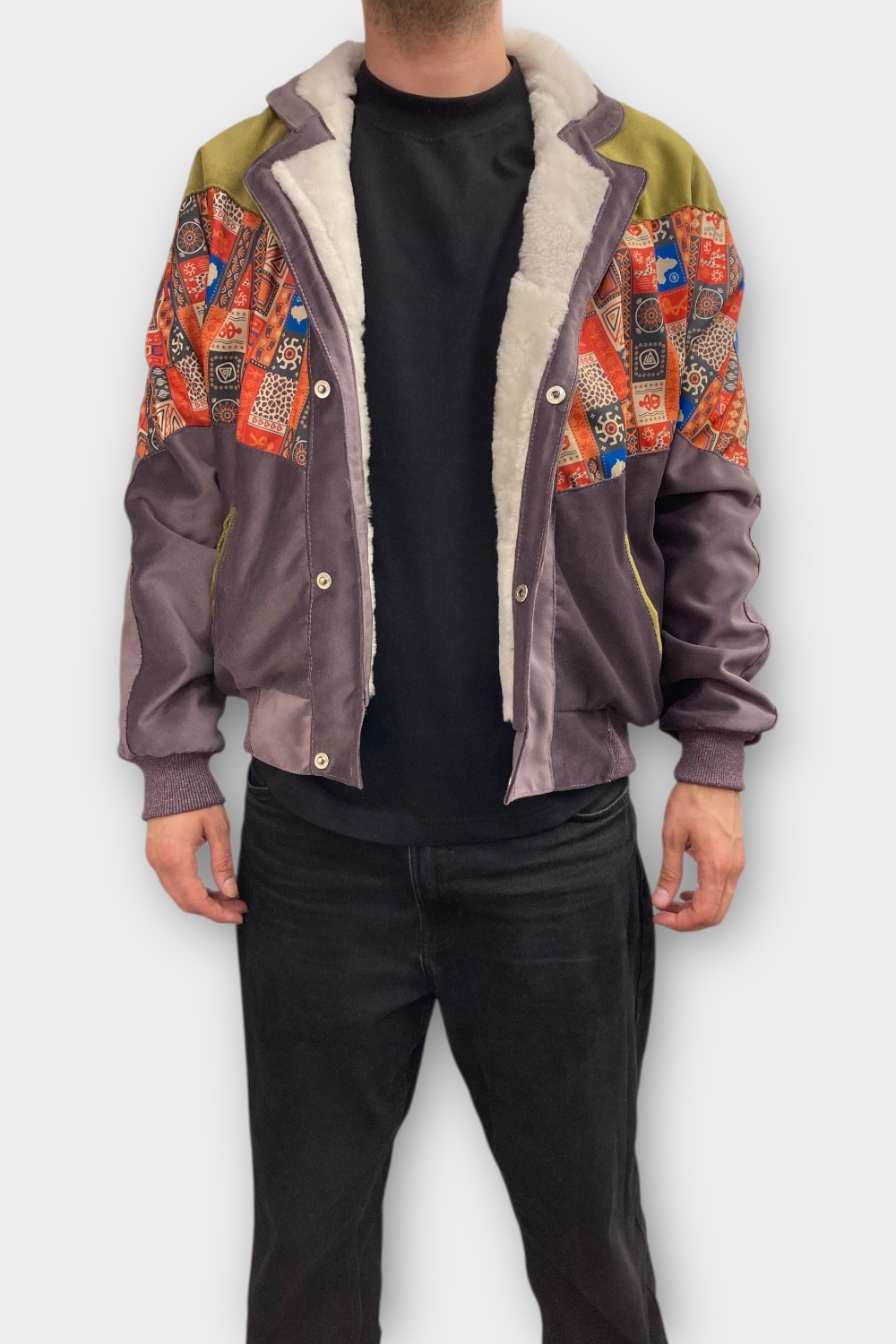 (7434) Medium Beden Vintage Desenli Özel Ceket