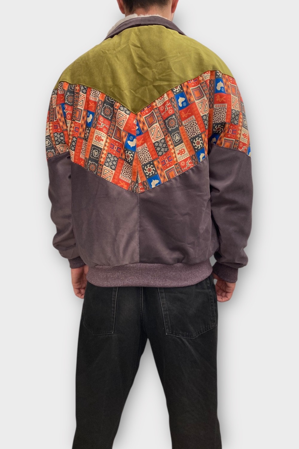 (7434) Medium Beden Vintage Desenli Özel Ceket