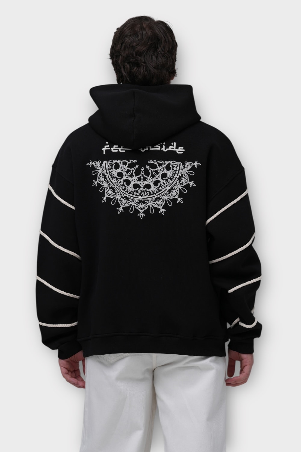 Feel Inside Oversize Hoodie  - %100 Pamuk - Siyah