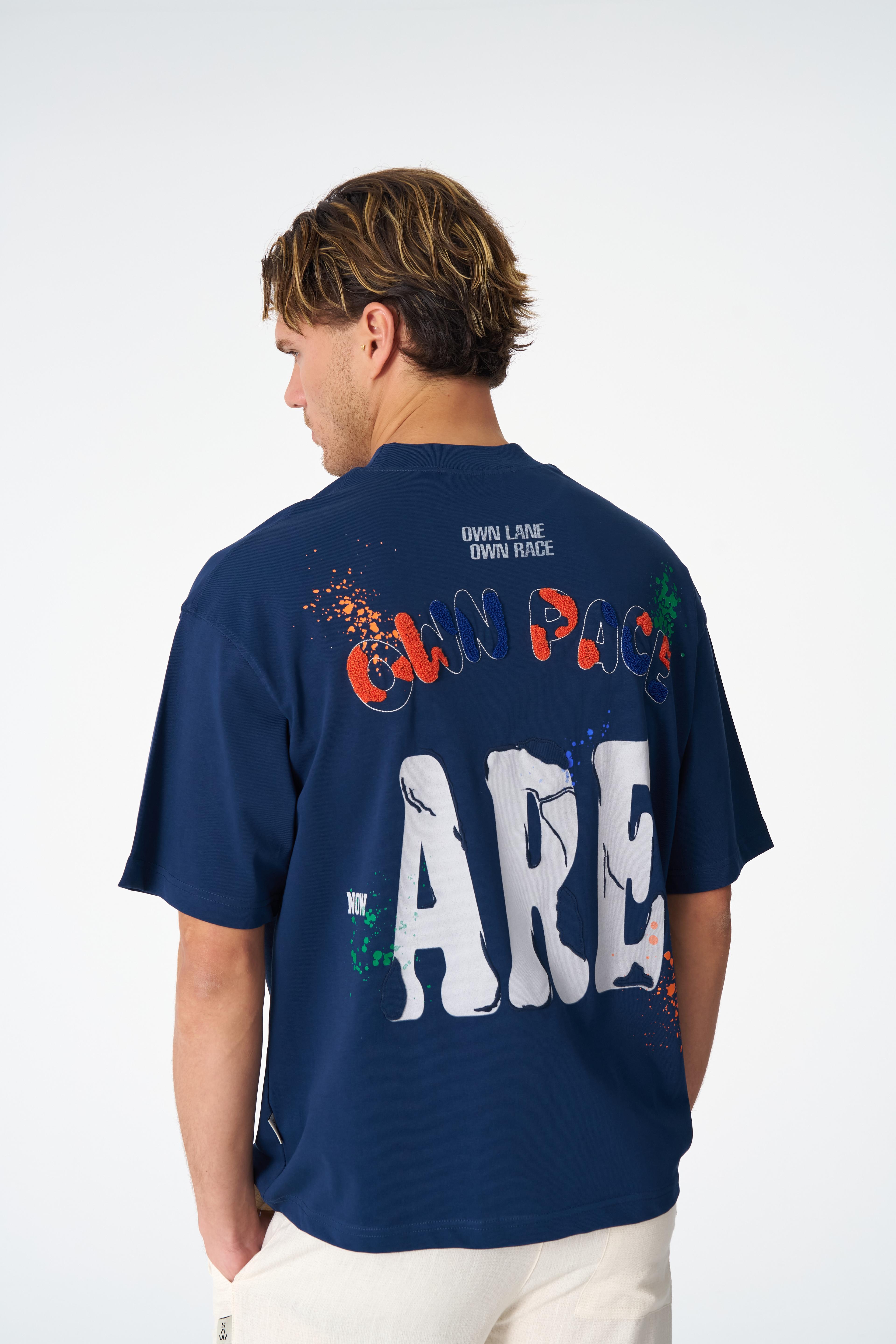 Own Pace Oversize T-Shirt - İndigo