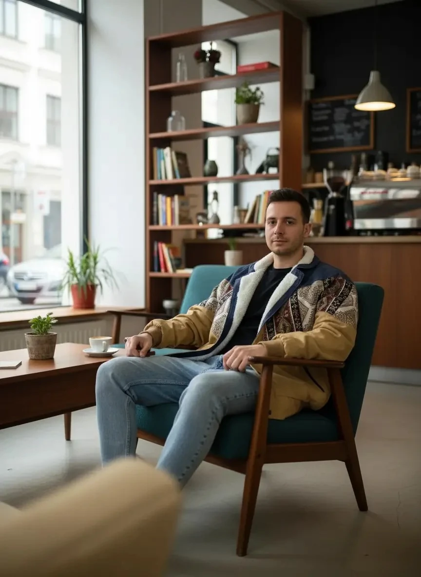 (7569) 2XLarge / 3XLarge Uyumlu Aztek Tarzı Oversize Unisex Ceket