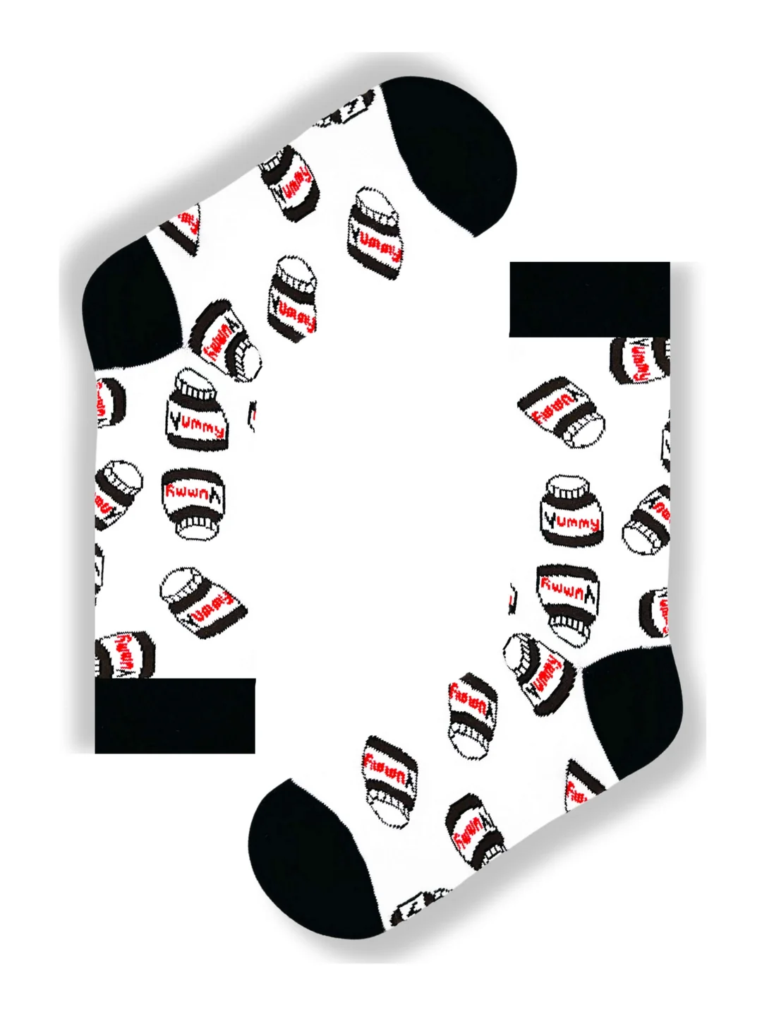 Beyaz Yummy Desenli Çorap (36-44 Numaraya Uygun)