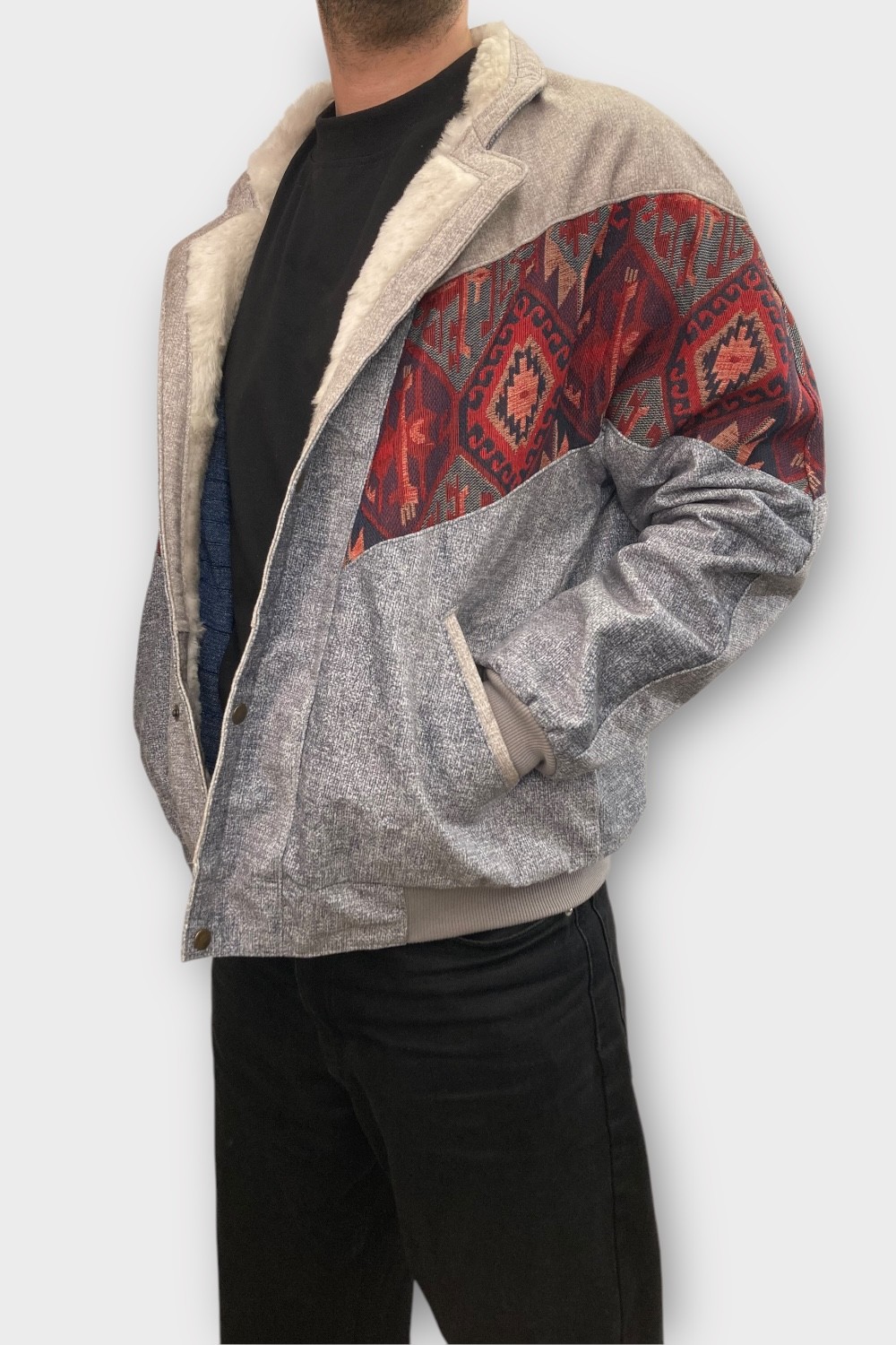 (7331) LARGE BEDEN KADIN & ERKEK OVERSIZE RETRO VINTAGE CEKET