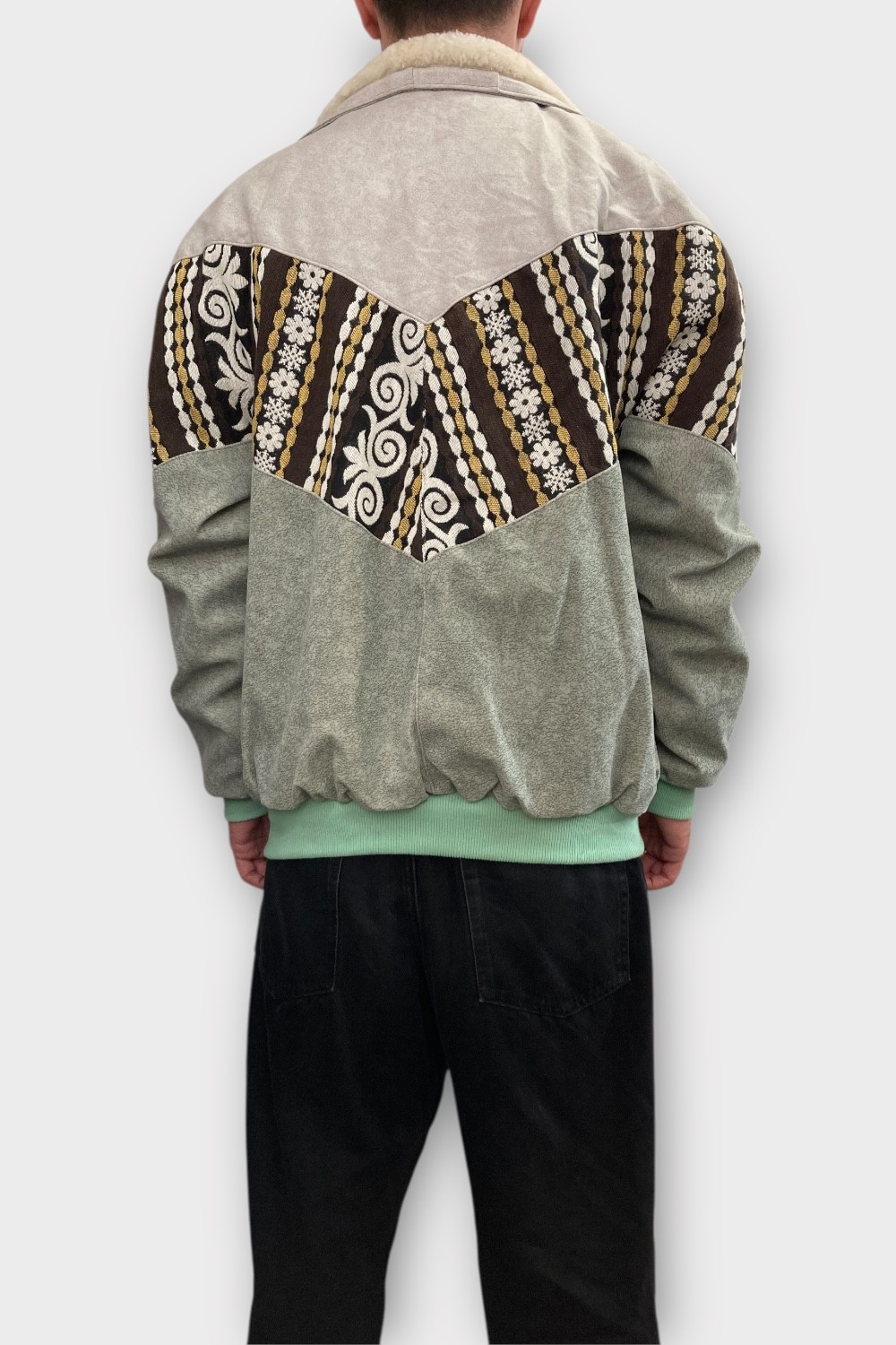 (7395) 2XLarge Beden Vintage Desenli Özel Ceket
