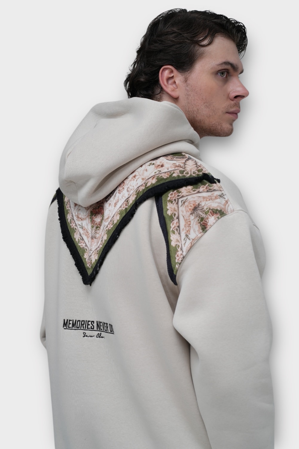 Memories Never Die Hoodie Oversize Hoodie  - %100 Pamuk - Taş