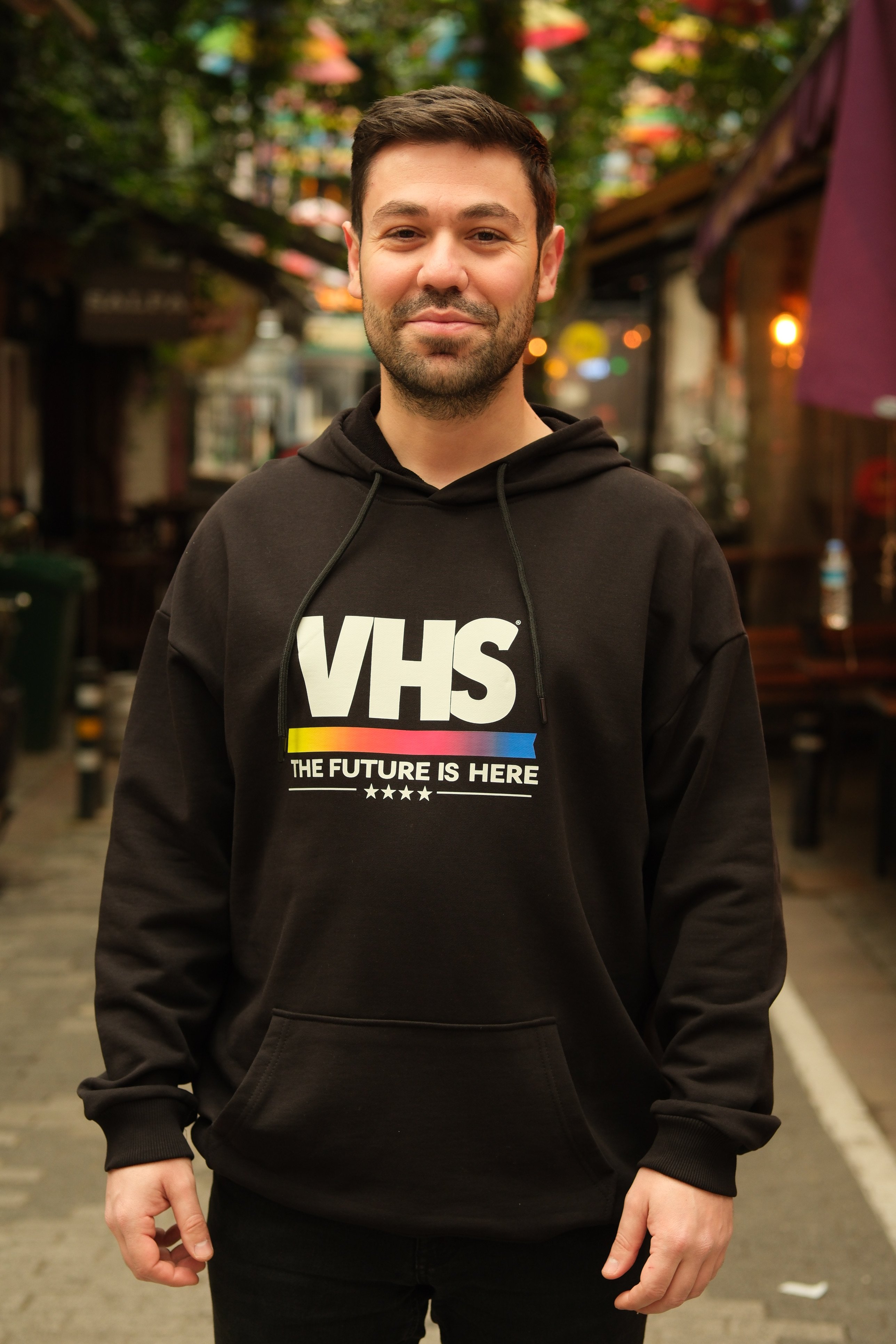 VHS Baskılı Oversize Sweatshirt - The Future Is Here - CNMD-SW222