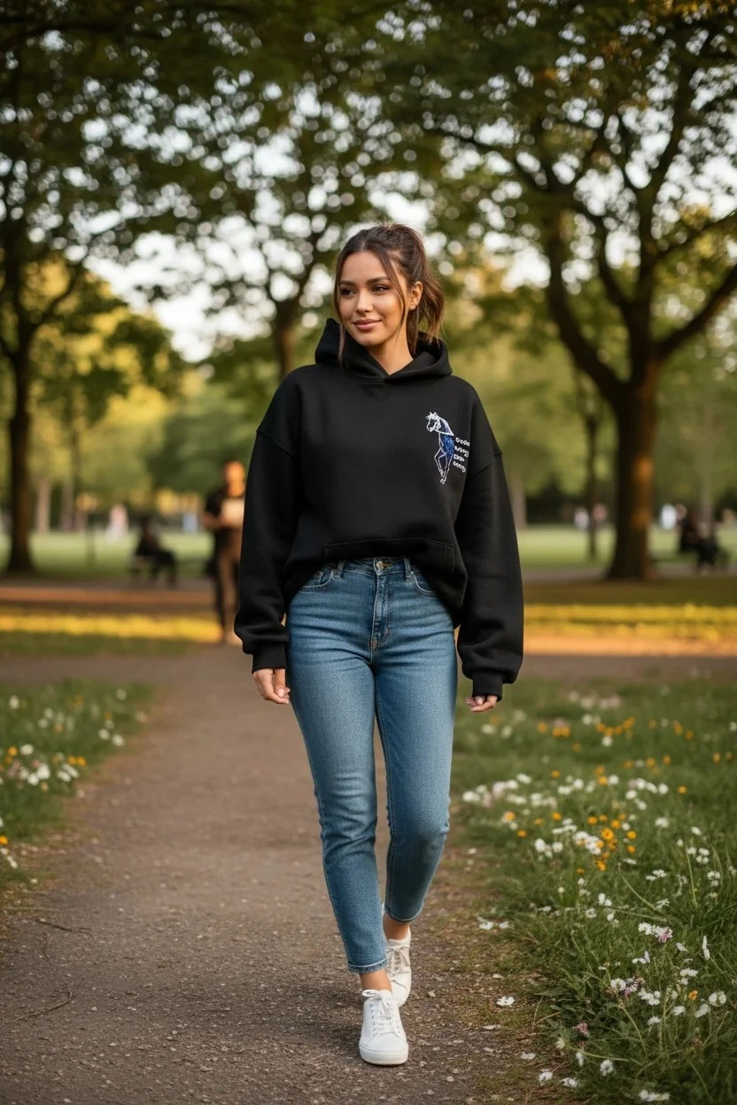 Everyting Goes Away Oversize Hoodie - Şardonlu %100 Pamuk - Siyah