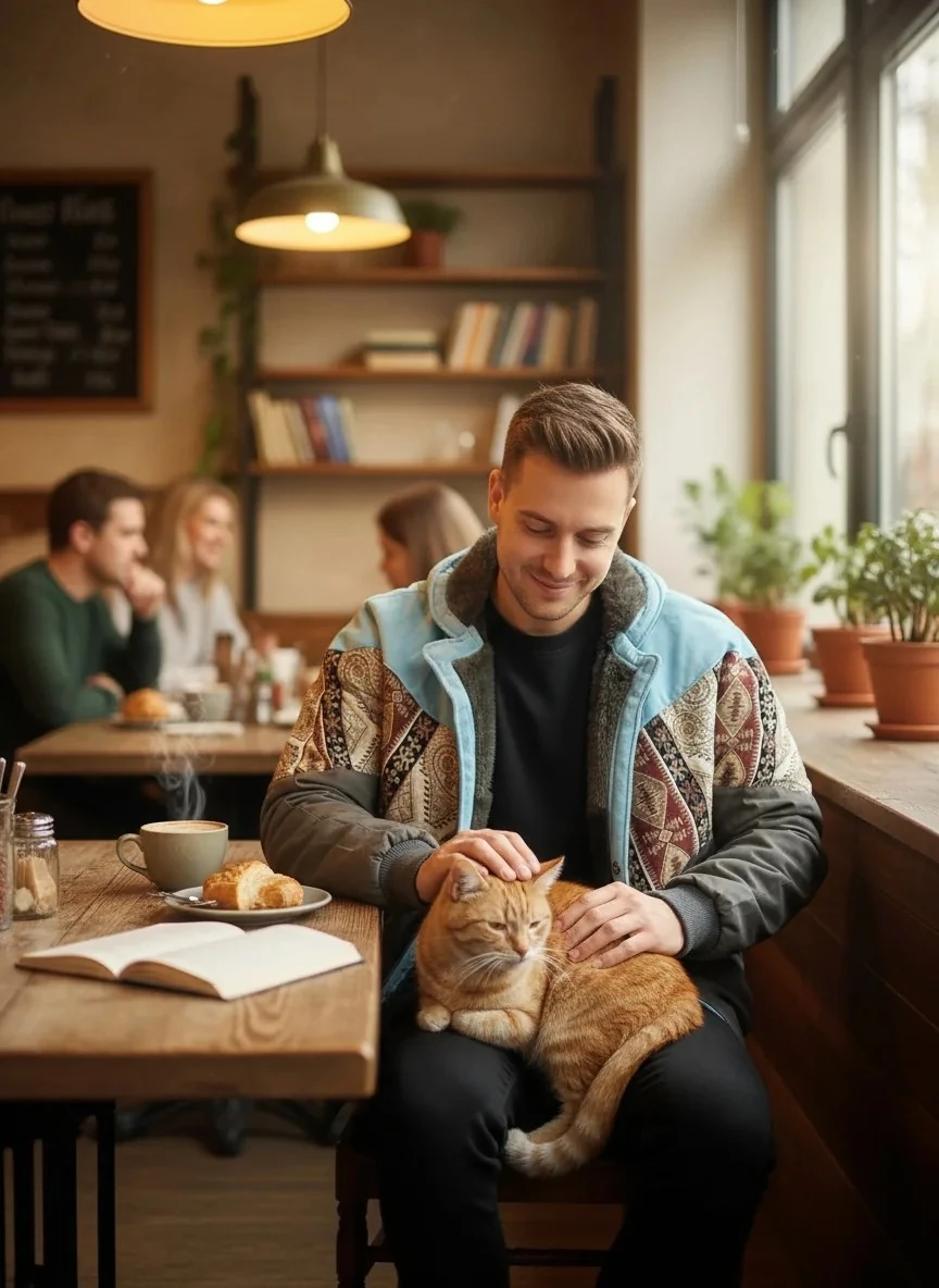 (7623) Large / XLarge Beden Uyumlu Vintage Desenli Özel Ceket