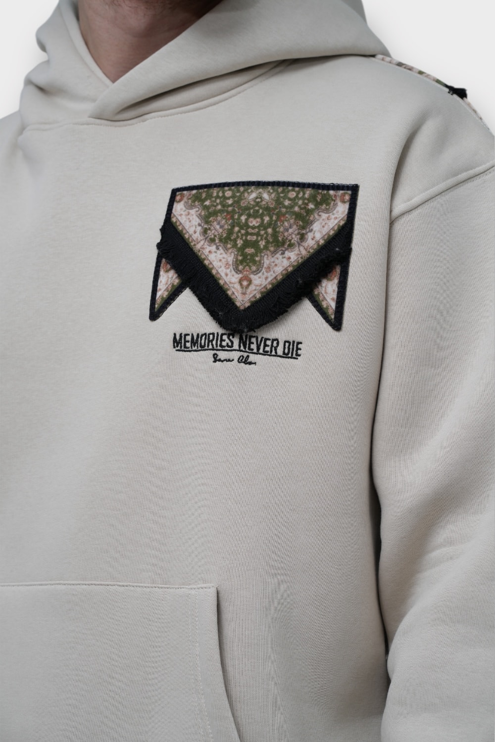 Memories Never Die Hoodie Oversize Hoodie  - %100 Pamuk - Taş