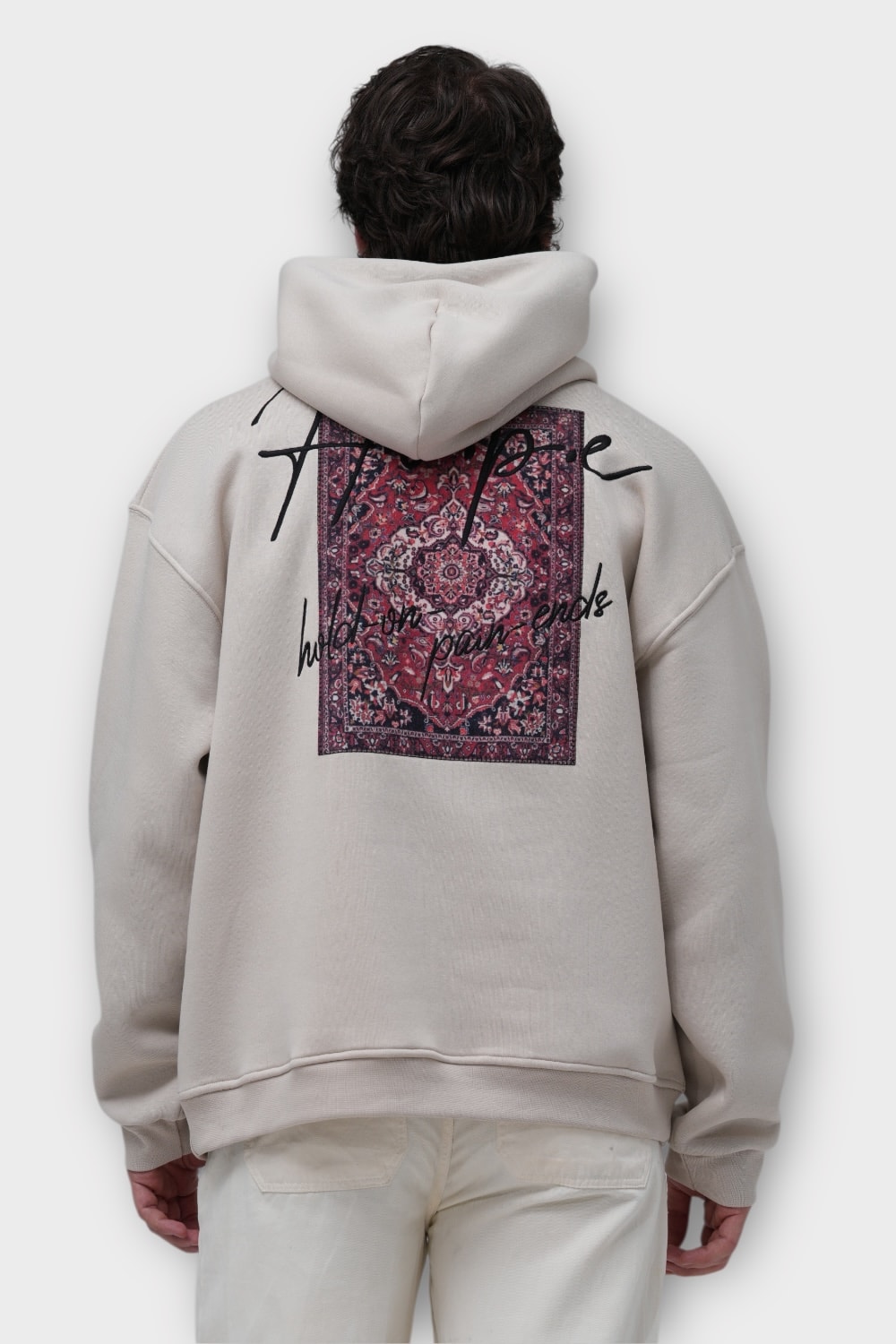 HOPE Oversize Hoodie - %100 Pamuk - Taş