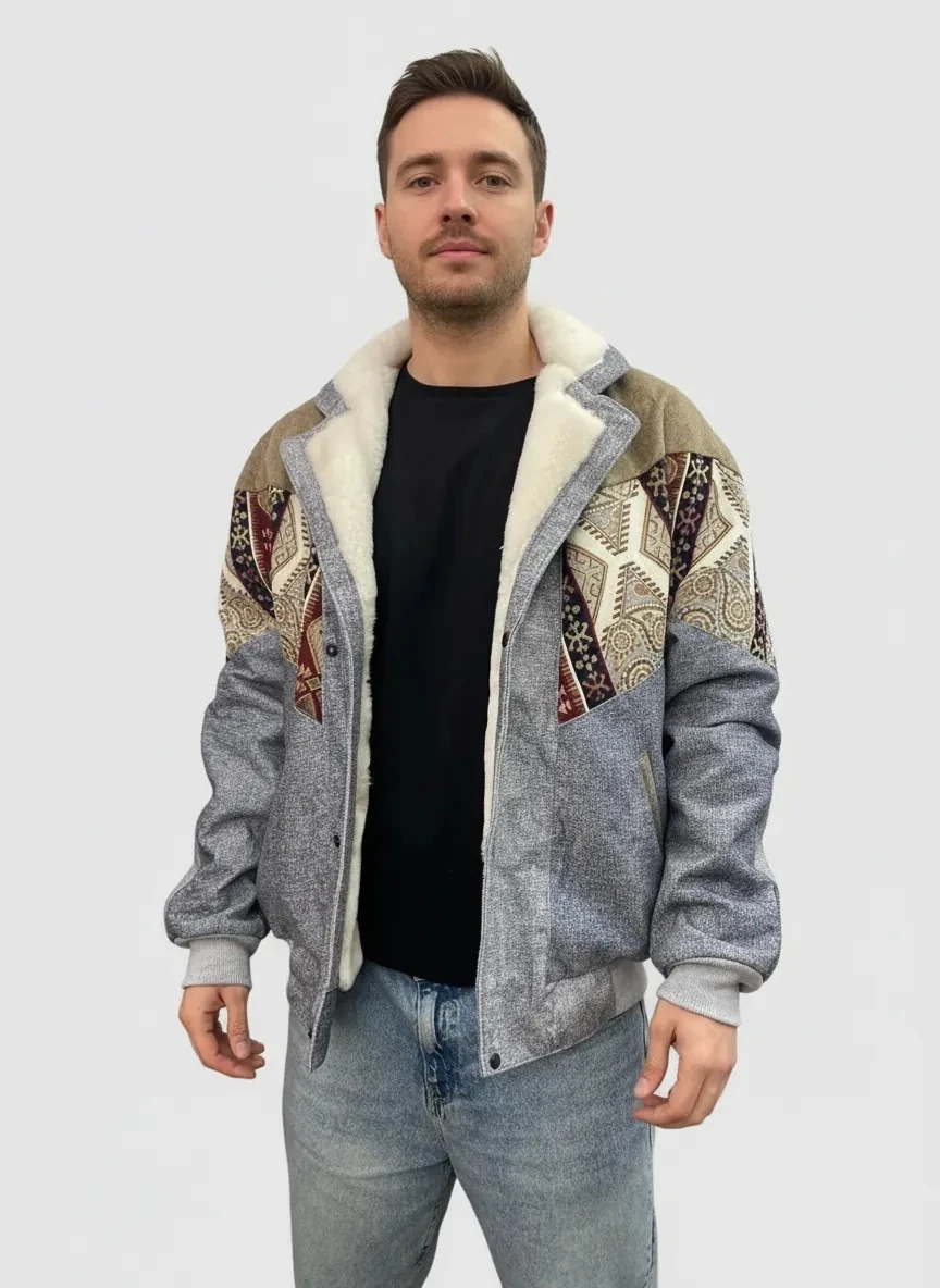 (7628) Large / XLarge Beden Uyumlu Vintage Desenli Özel Ceket