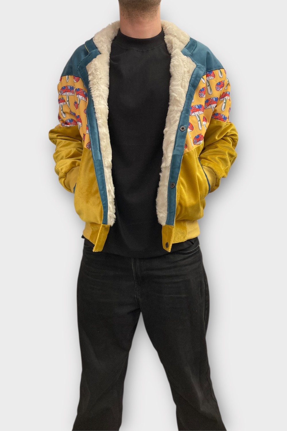 (7415) Large Beden Vintage Desenli Özel Ceket