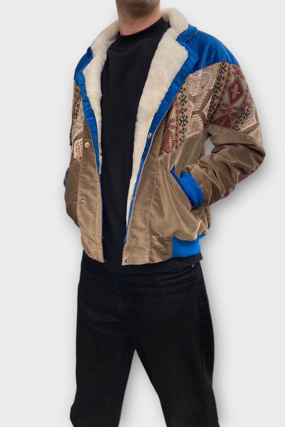 (7355) Medium Beden Vintage Desenli Özel Ceket