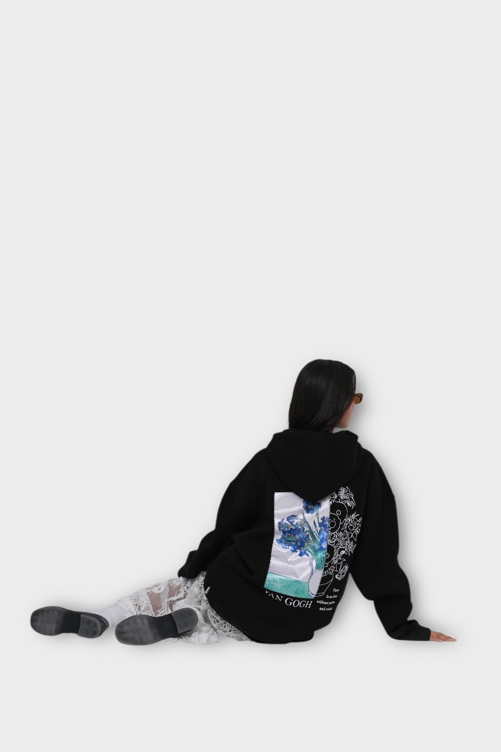 Bite of Beauty - Van Gogh Oversize Hoodie - Siyah