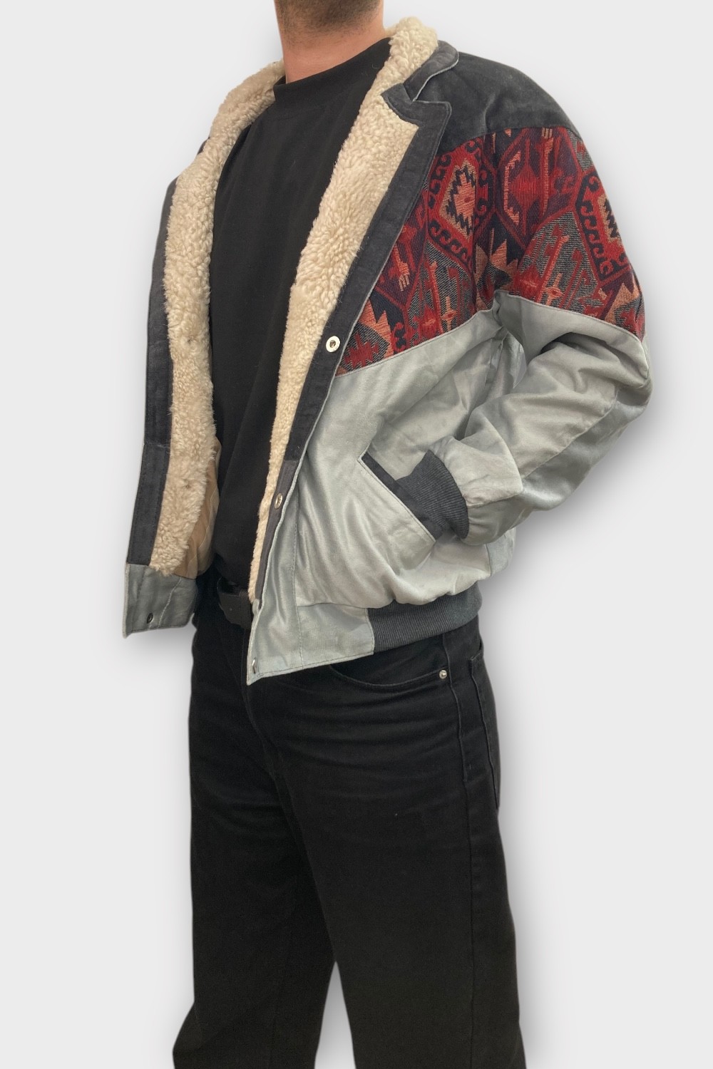 (7344) MEDIUM BEDEN KADIN & ERKEK OVERSIZE RETRO VINTAGE CEKET