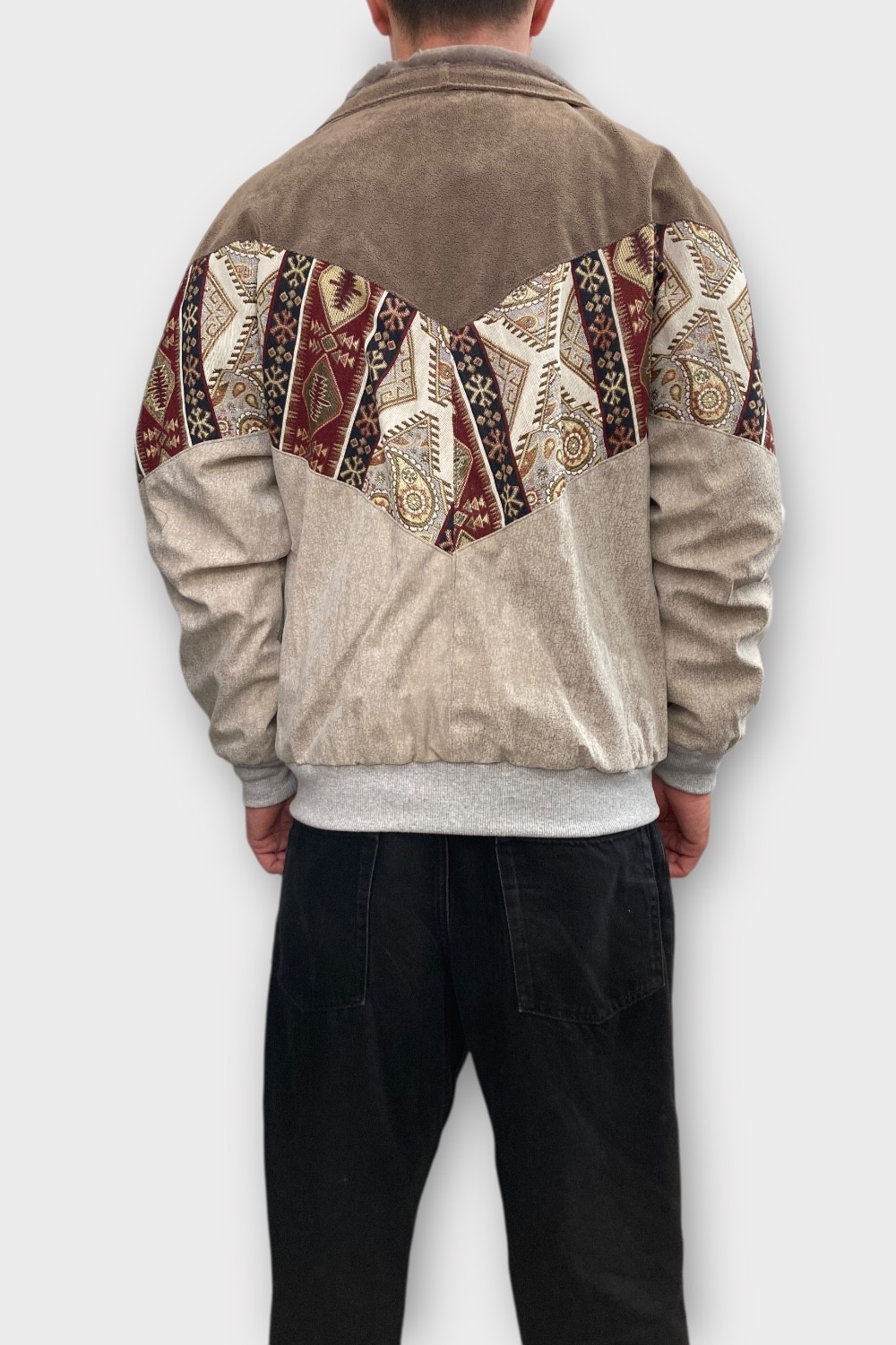 (7364) Large Beden Vintage Desenli Özel Ceket